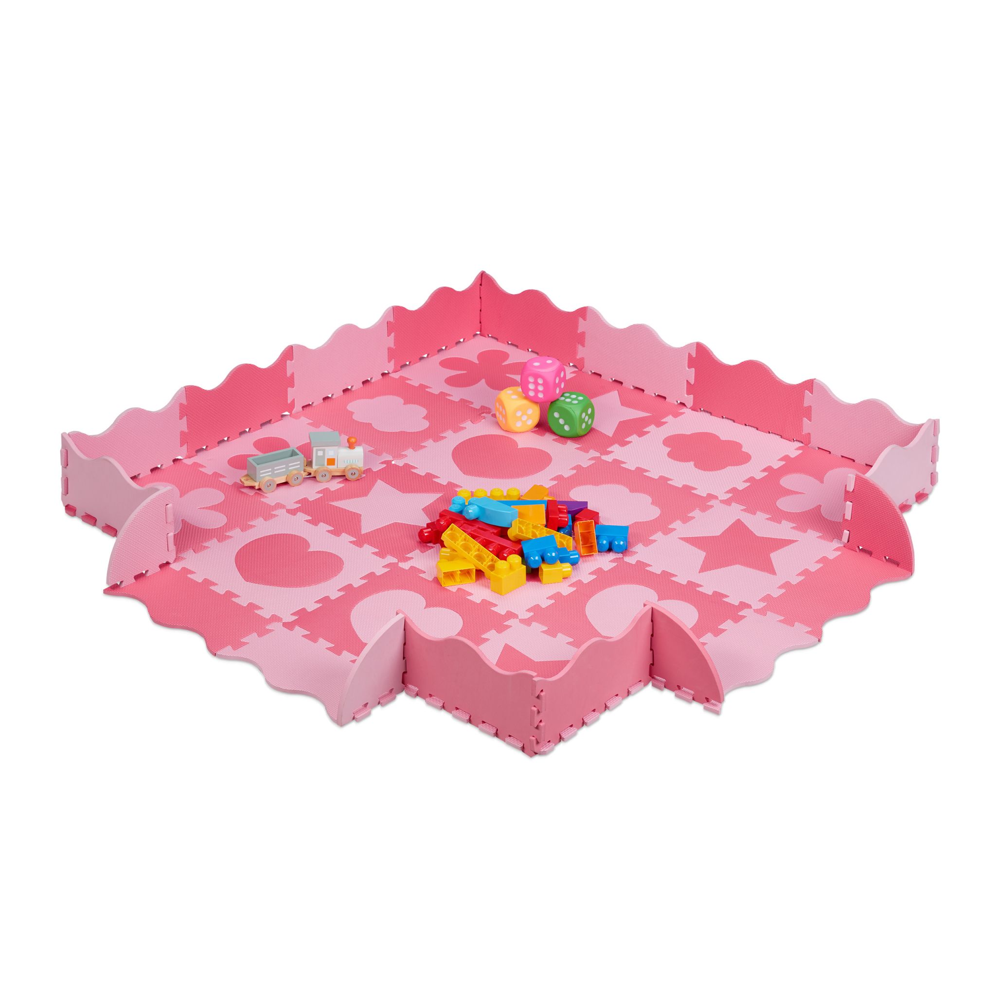 Puzzlematte mit Rand 52-tlg. Pink-Rosa