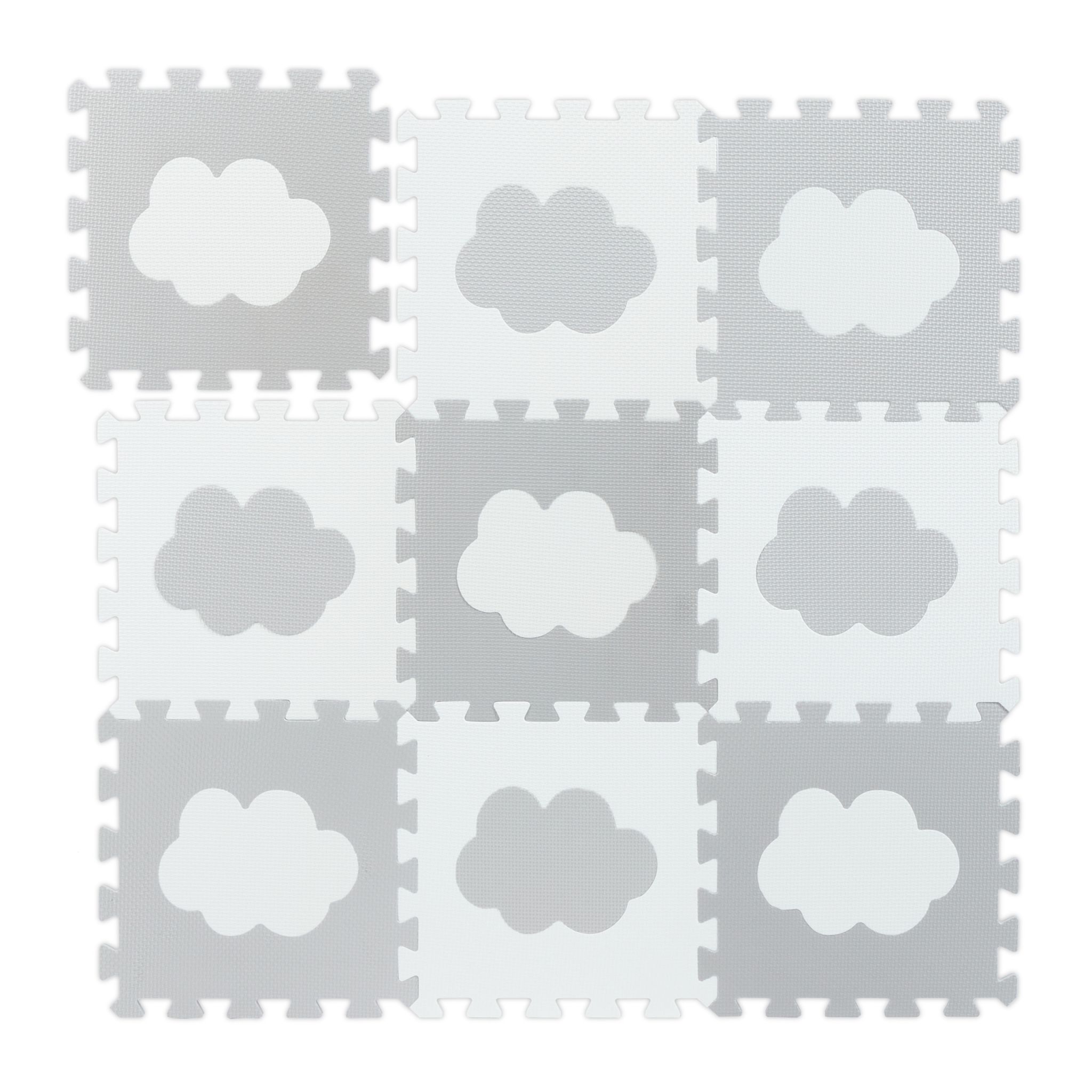 Puzzlematte Wolke 18-tlg. Weiss-Grau