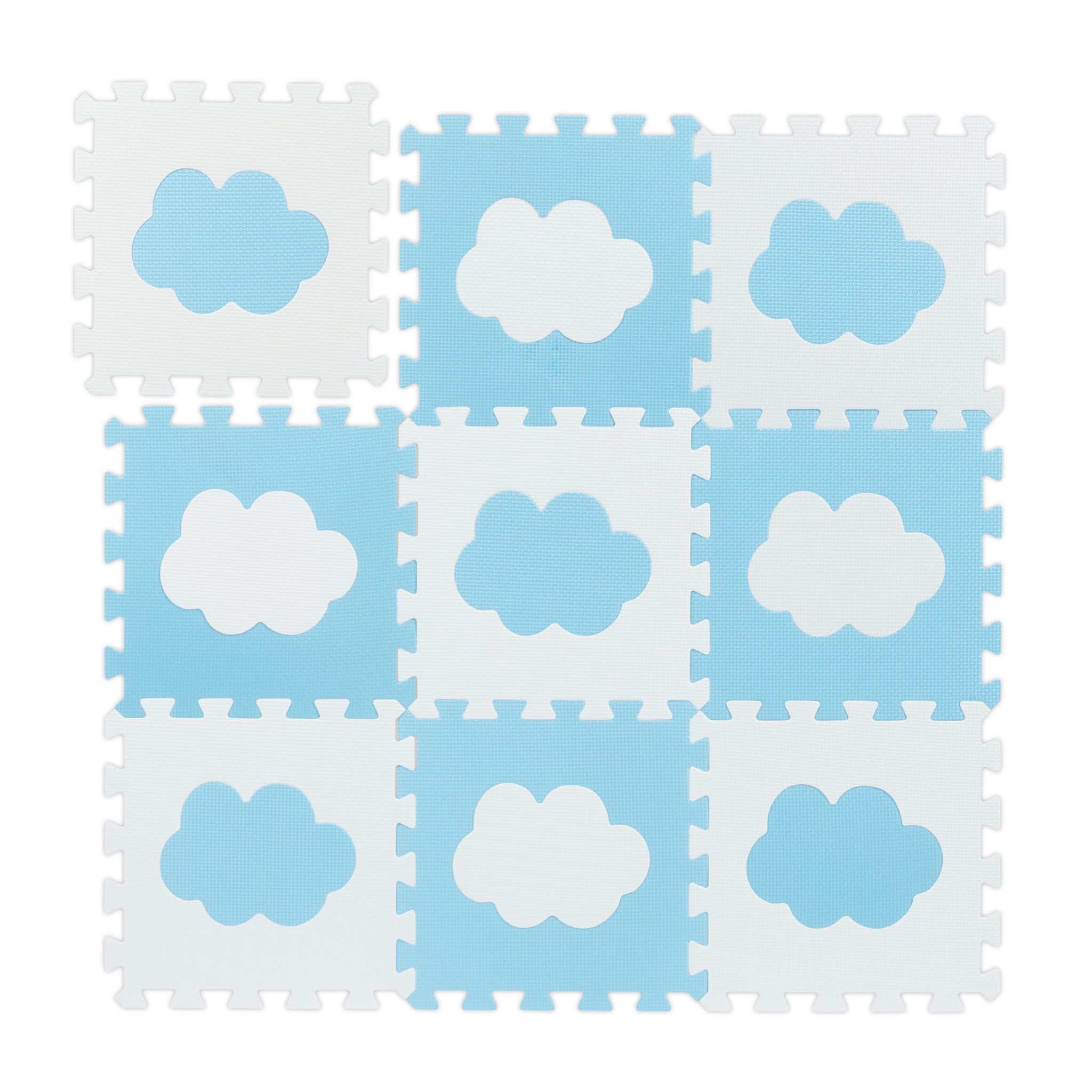 Puzzlematte Wolke 18-tlg. Weiss-Blau