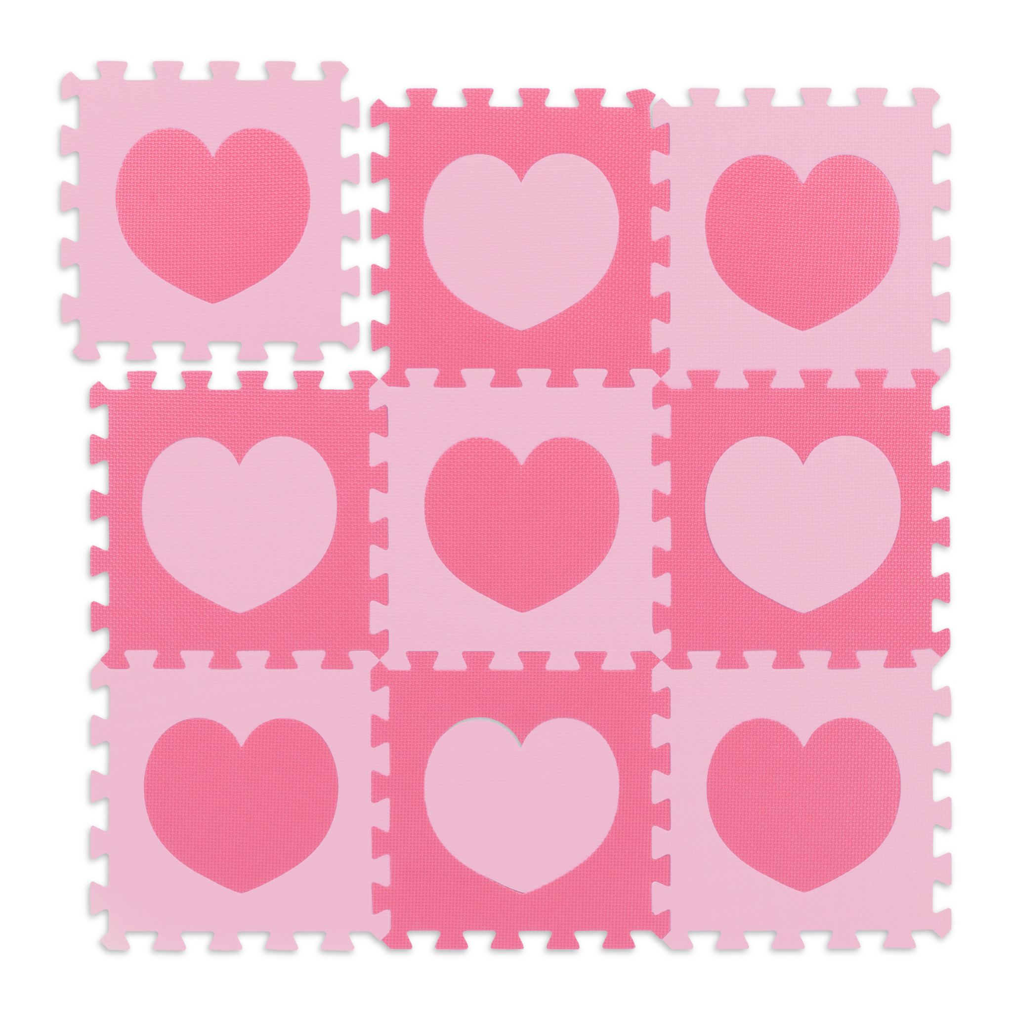 Puzzlematte Herz 18-tlg. Pink-Rosa