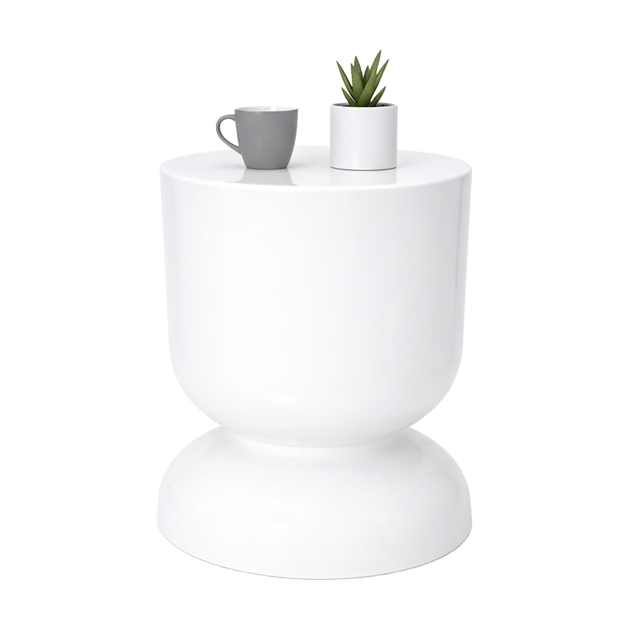 Beistelltisch Sanduhr-Design Weiss
