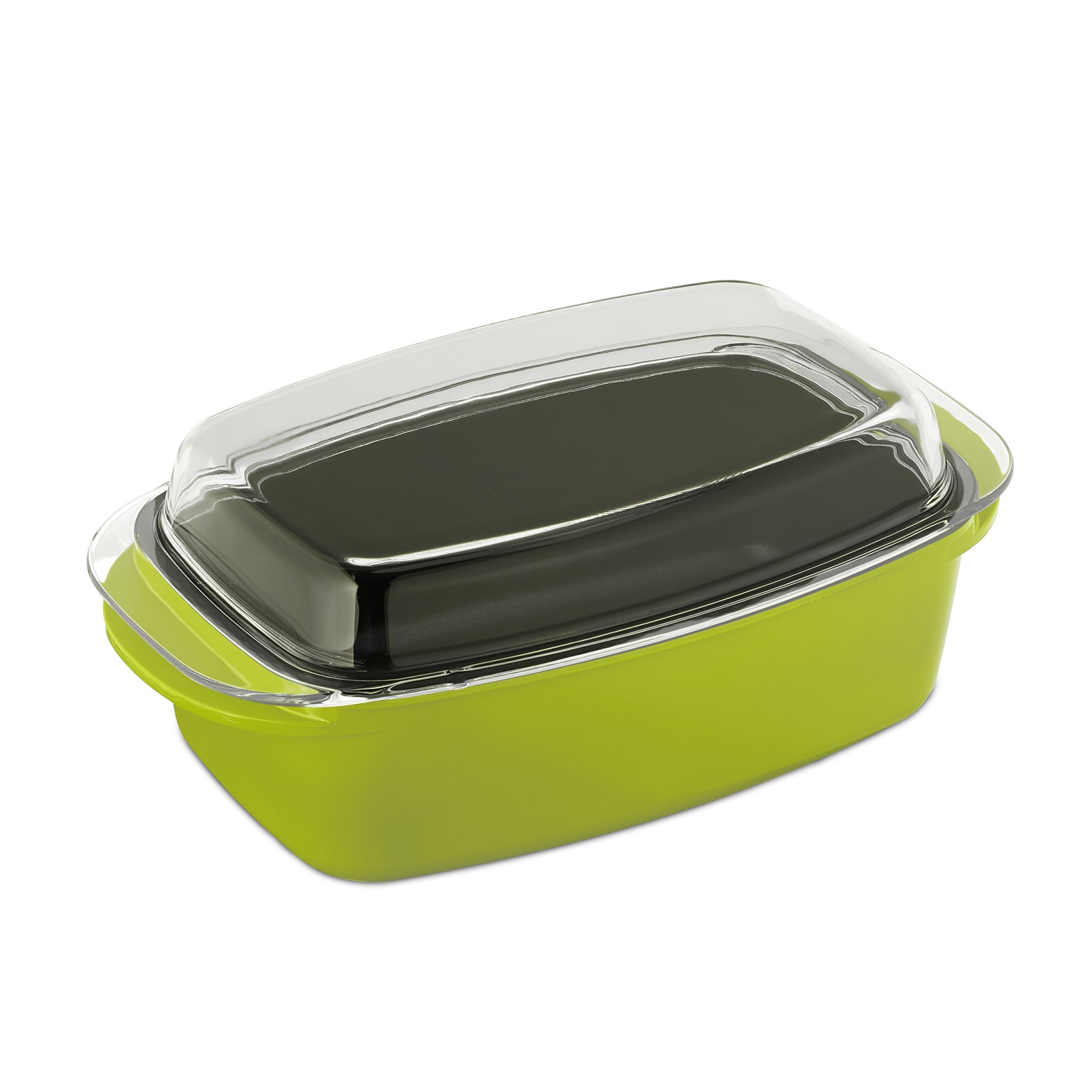 Grüner Bräter mit Glasdeckel Grün-Transparent