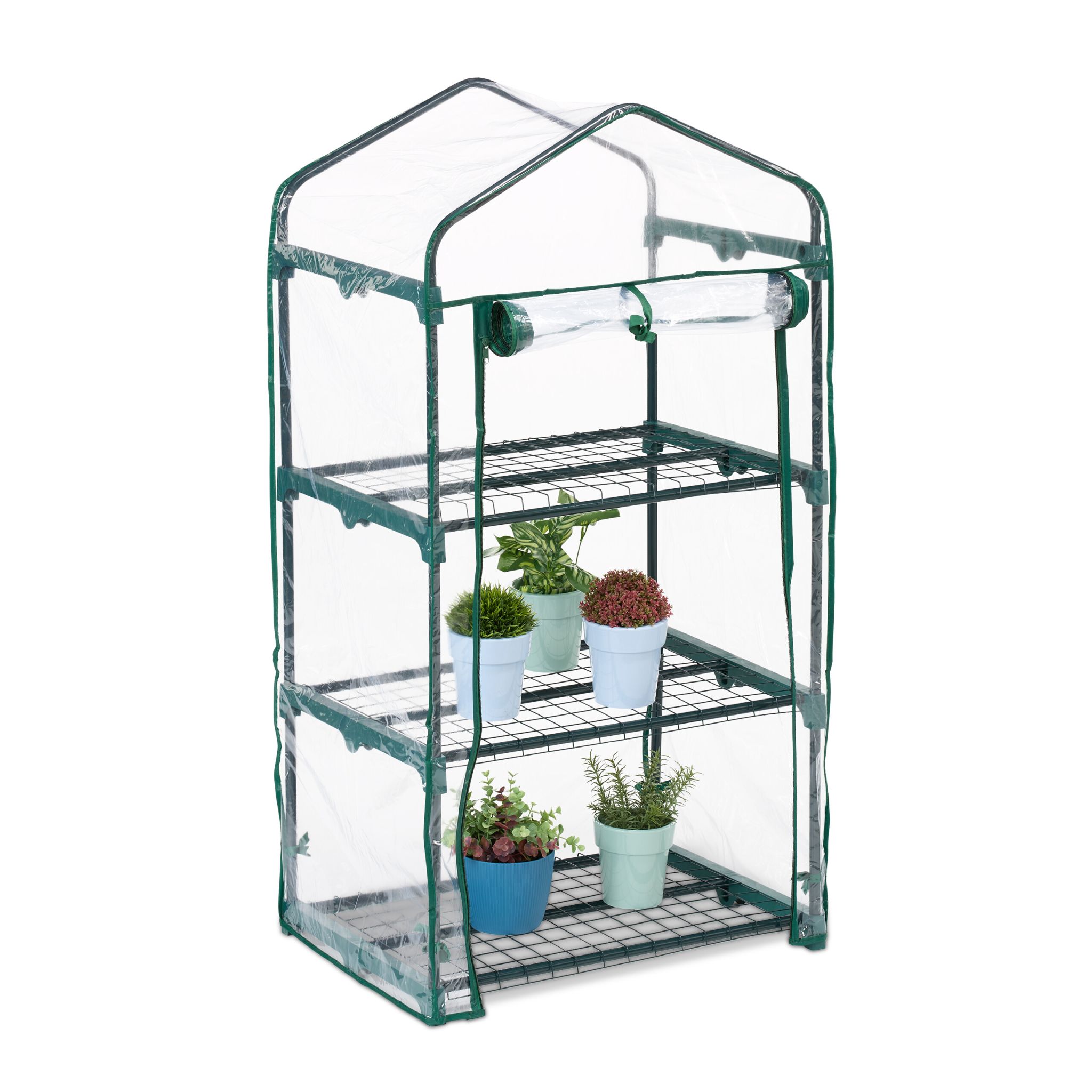Balkon Gewächshaus mit PVC-Folie Dunkelgrün-Transparent