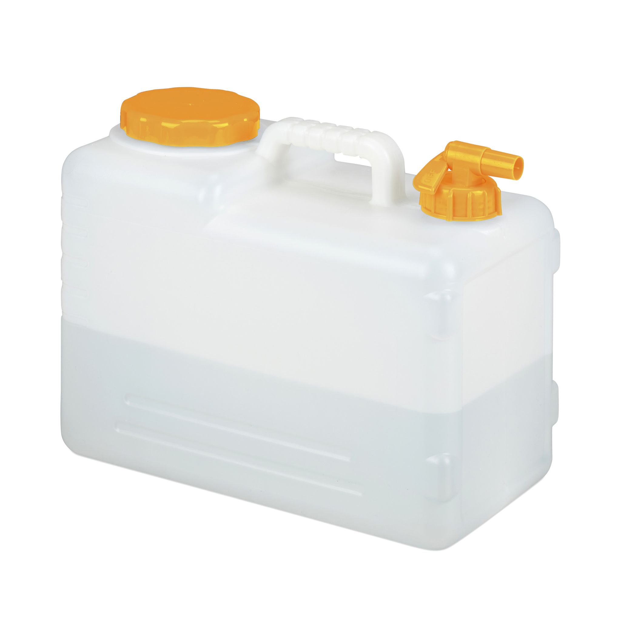 Wasserkanister mit Hahn Weiss-Orange