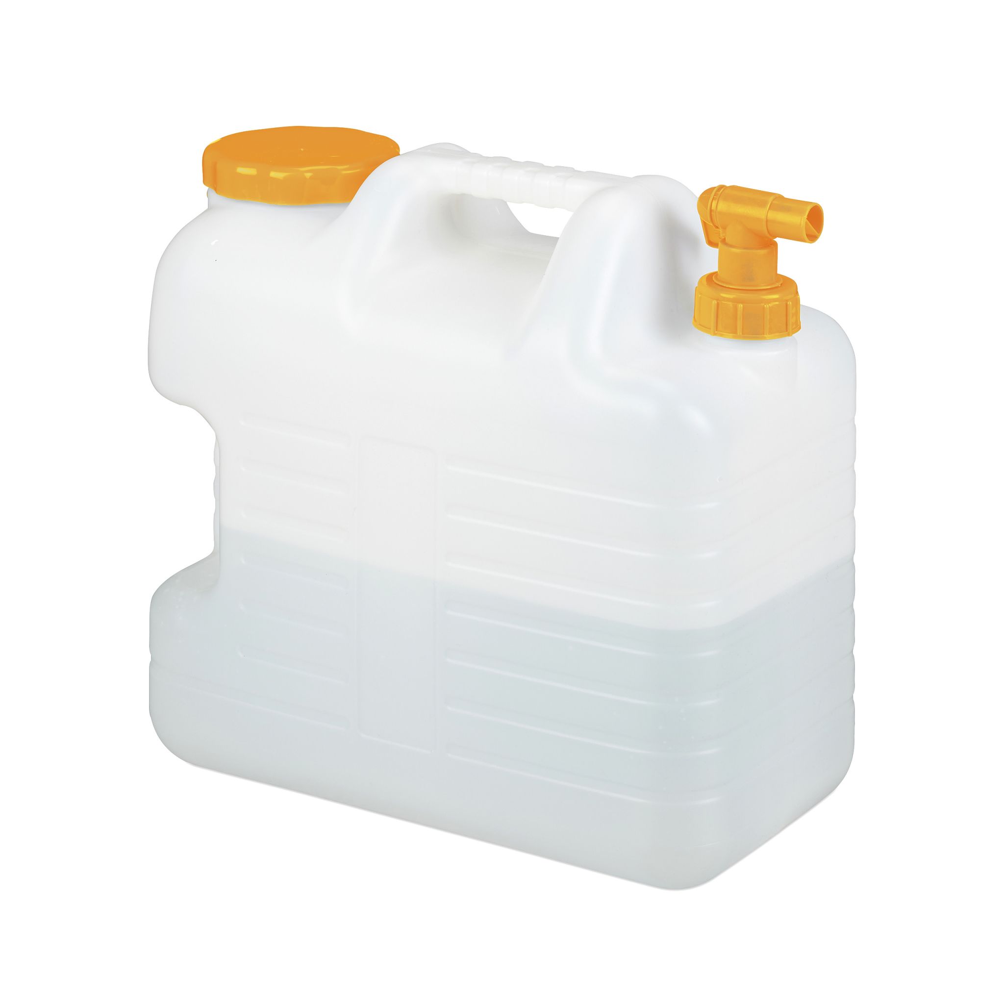 Wasserkanister mit Hahn Weiss-Orange