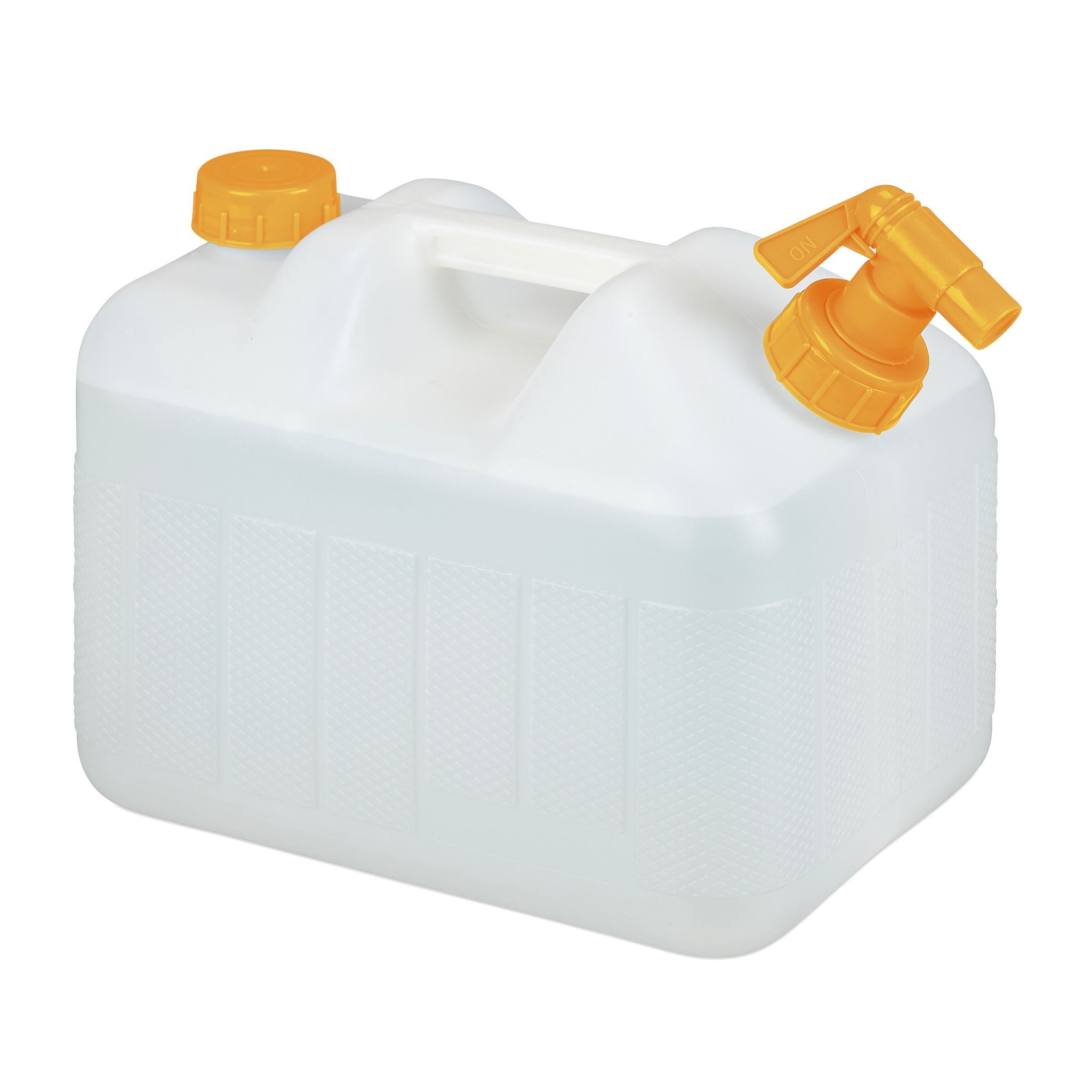 Wasserkanister mit Hahn Weiss-Orange
