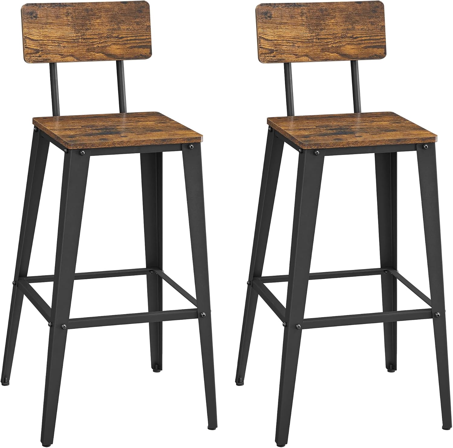 Barhocker Set mit Rückenlehne vintagebraun