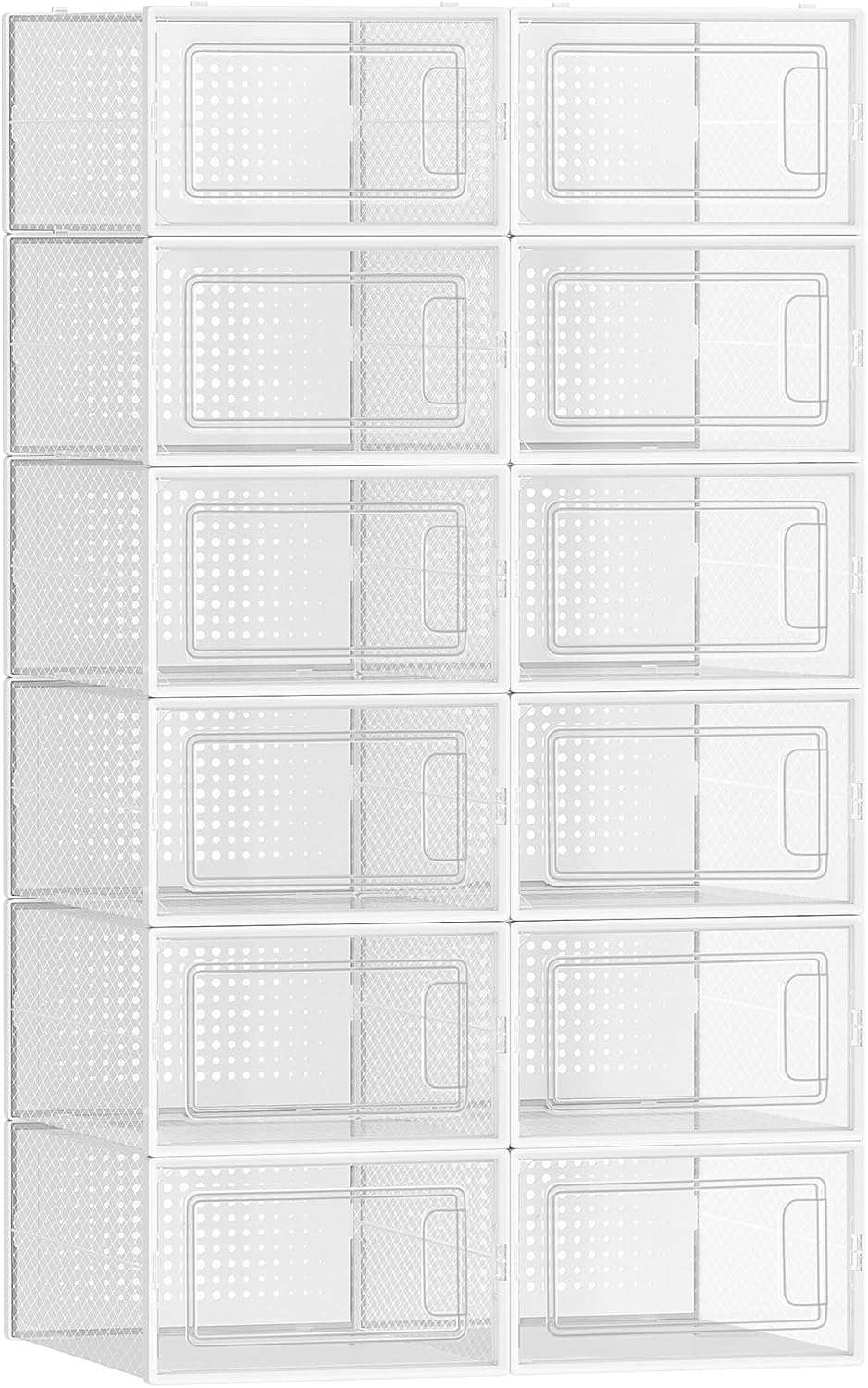 Schuhboxen stapelbar transparent Kunststoff 12er-Set