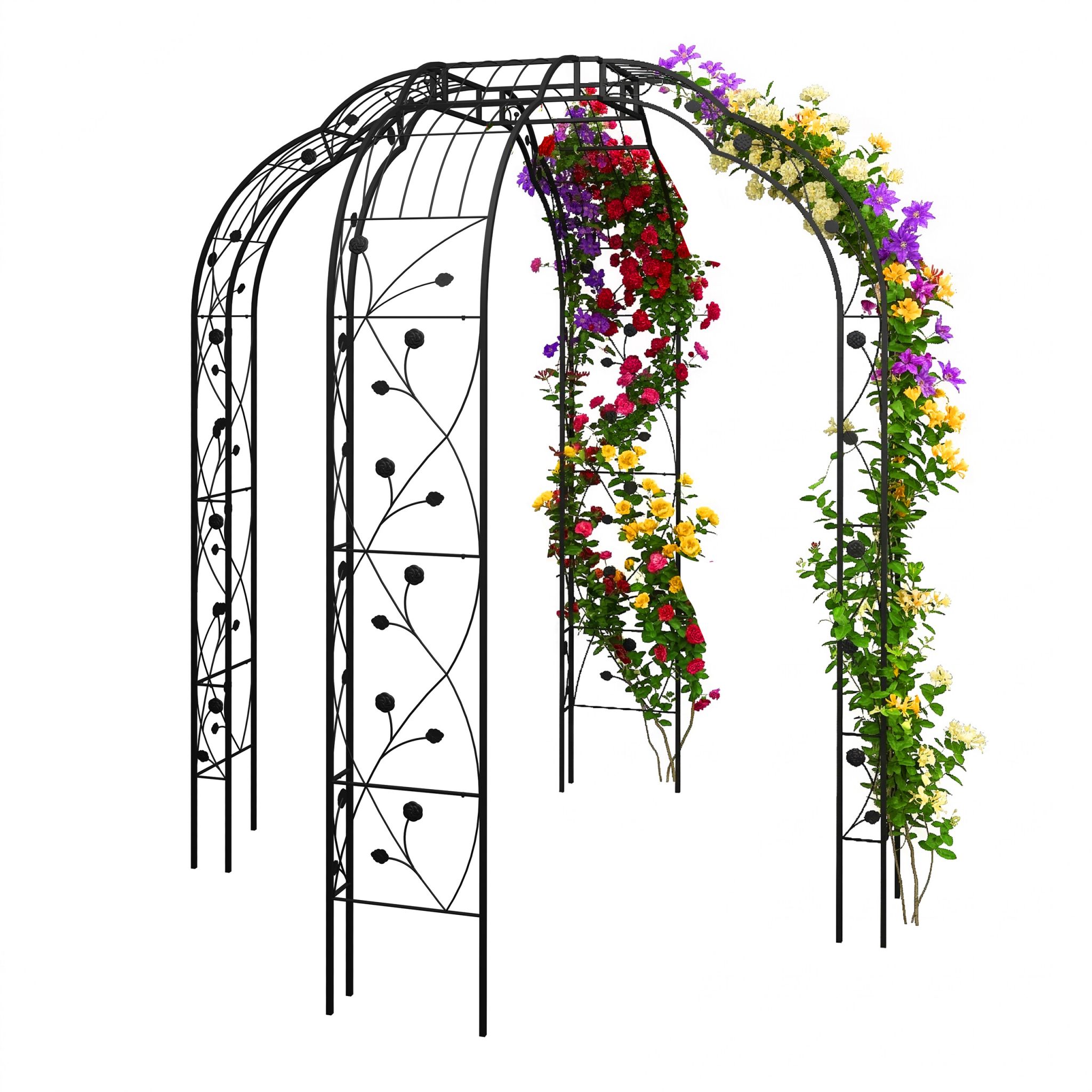 Rosenpavillon Metall Schwarz
