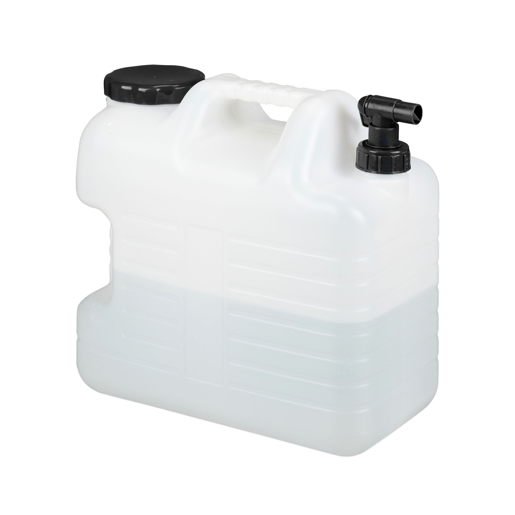 Wasserkanister mit Hahn Weiss-Schwarz