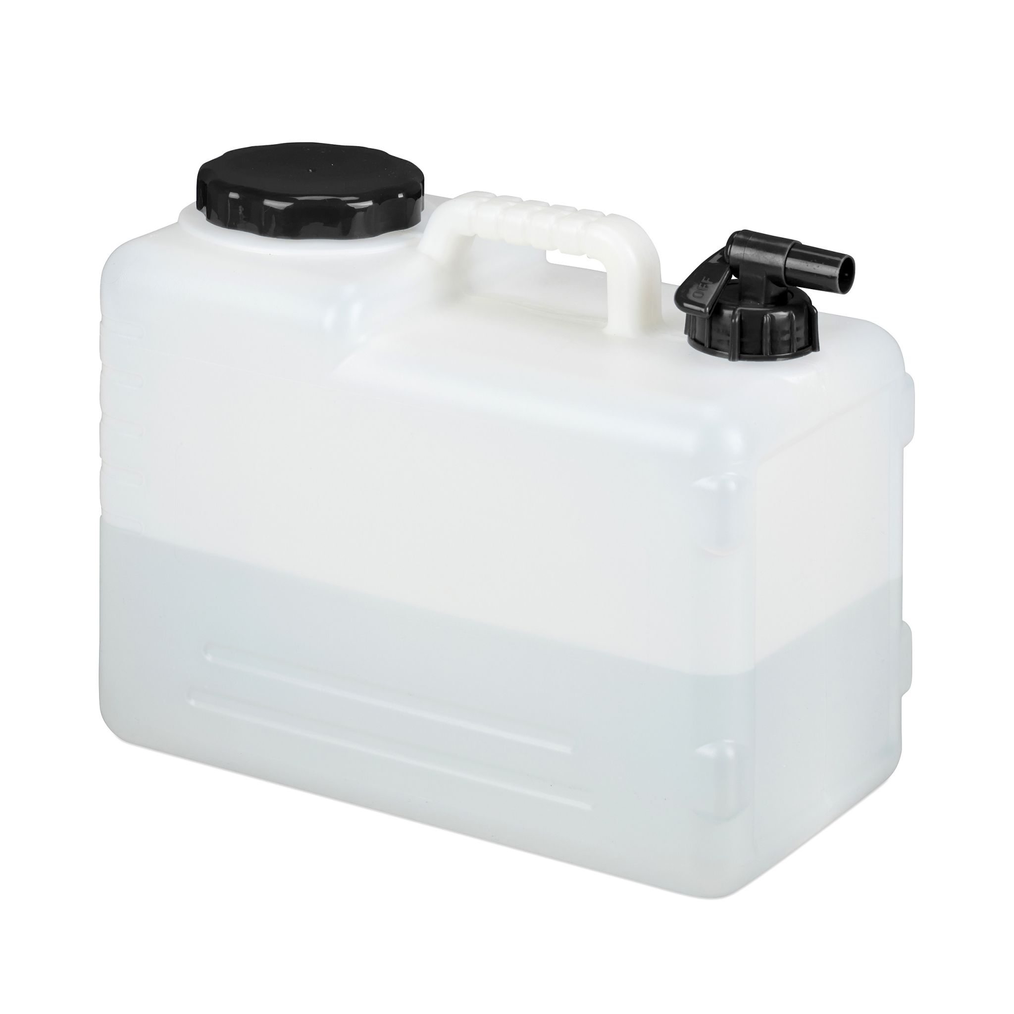 Wasserkanister mit Hahn Weiss-Schwarz