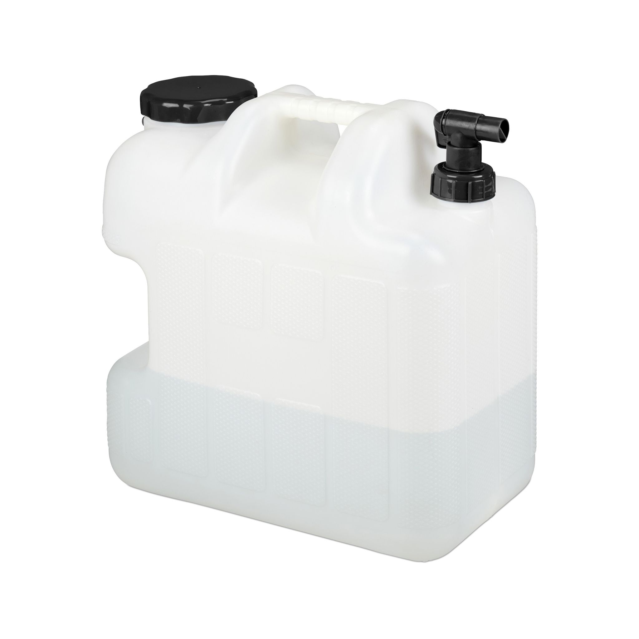 Wasserkanister mit Hahn Weiss-Schwarz