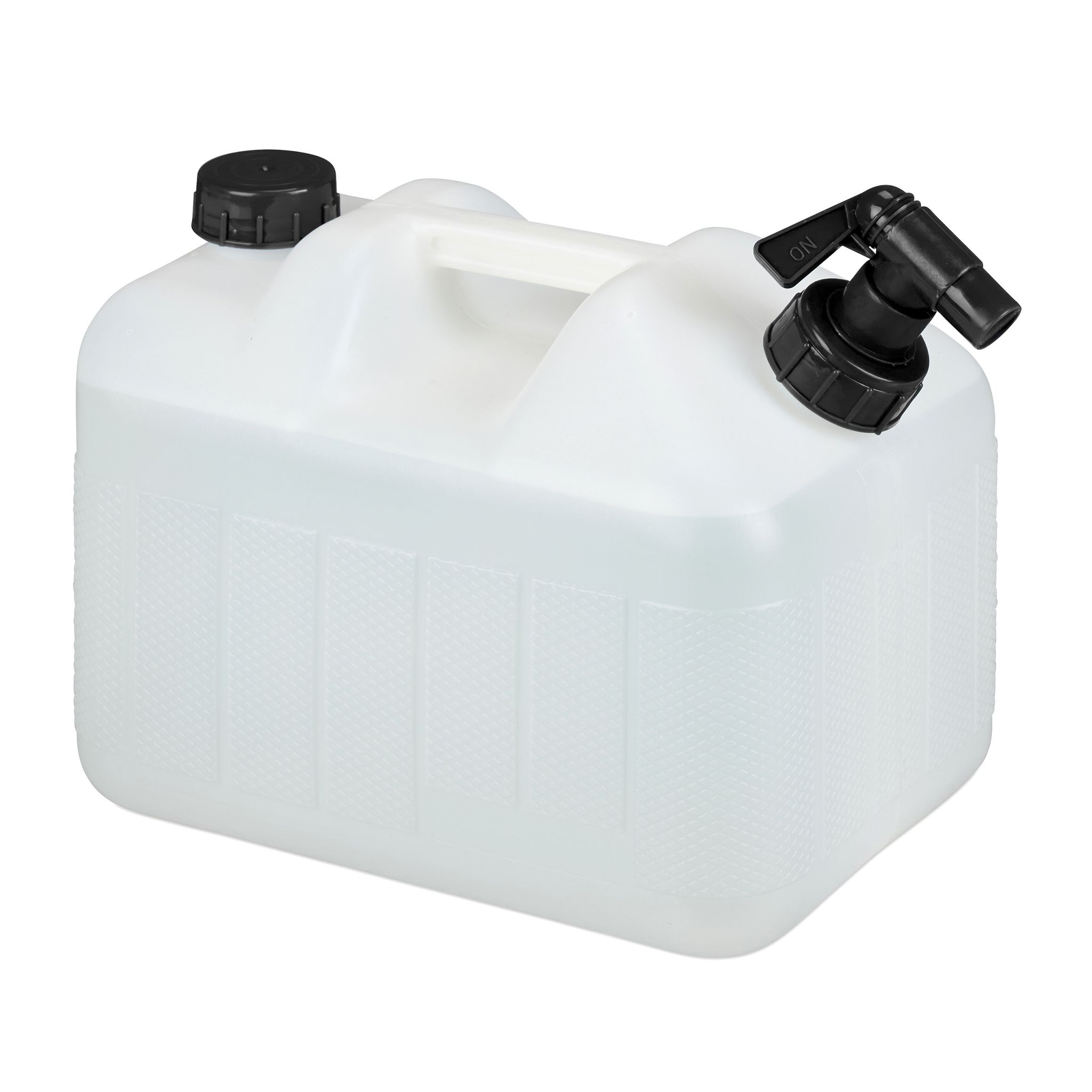 Wasserkanister mit Hahn Weiss-Schwarz