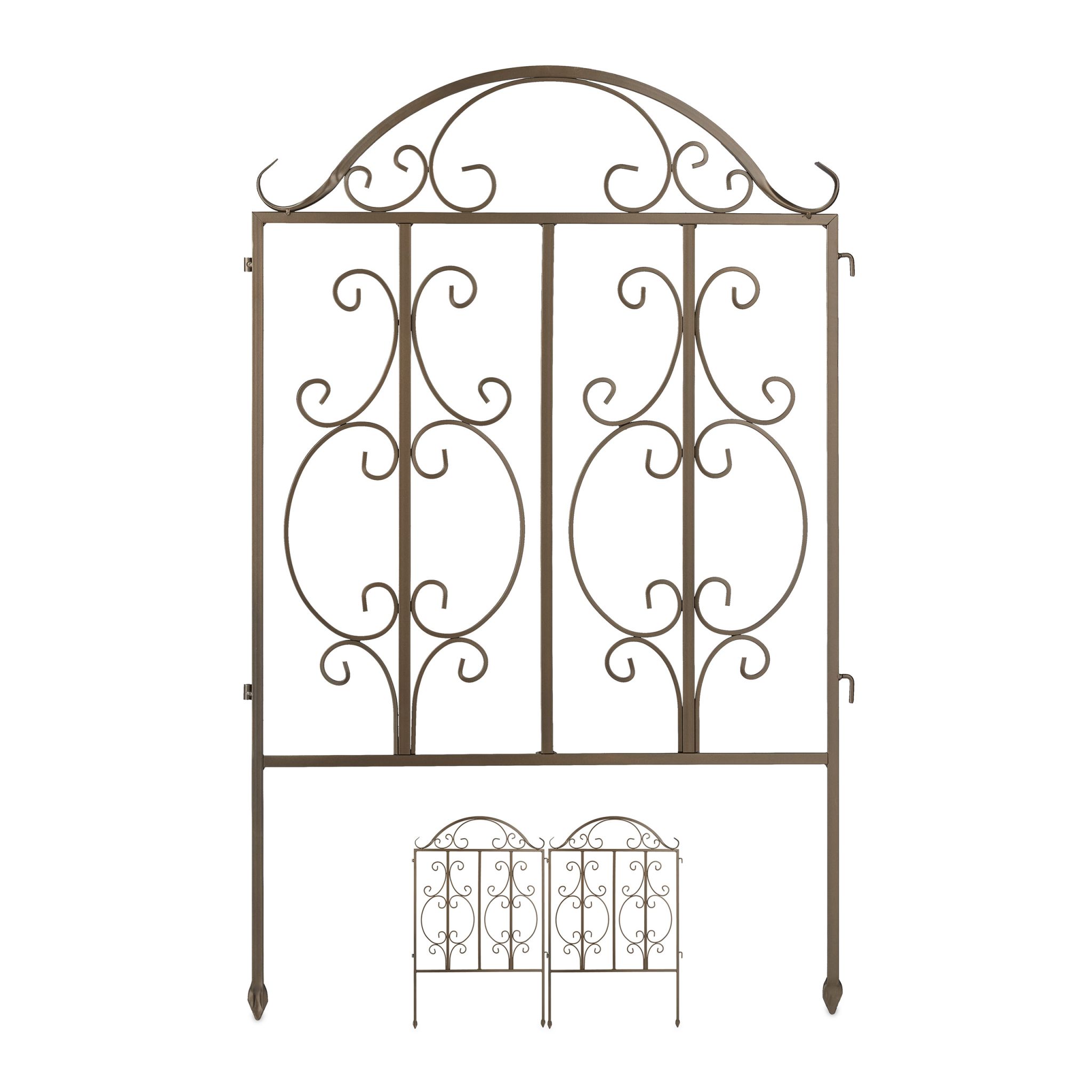 Gartenzaun Bronze 3er-Set Dunkelbraun