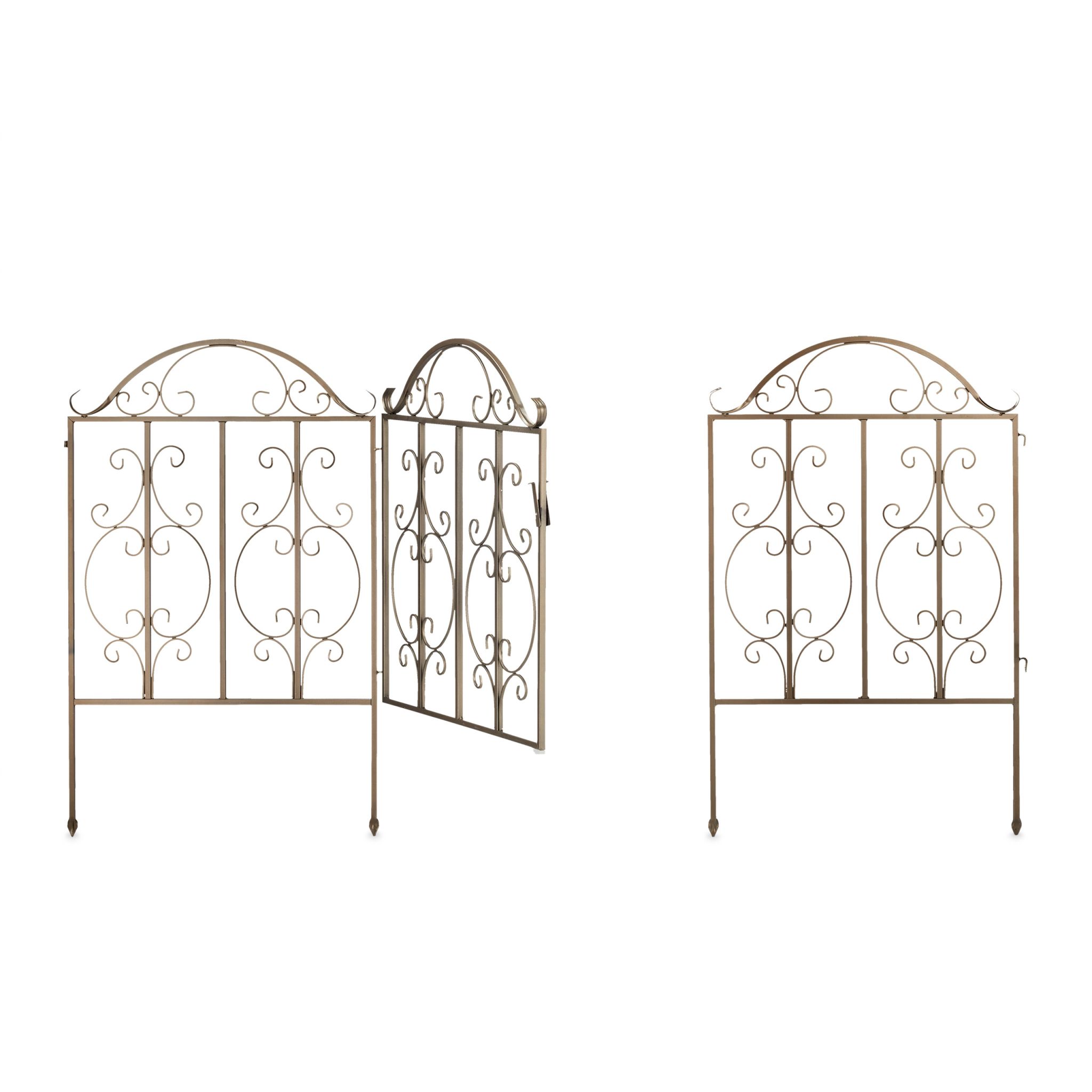 3-teiliges Gartentor bronze Dunkelbraun
