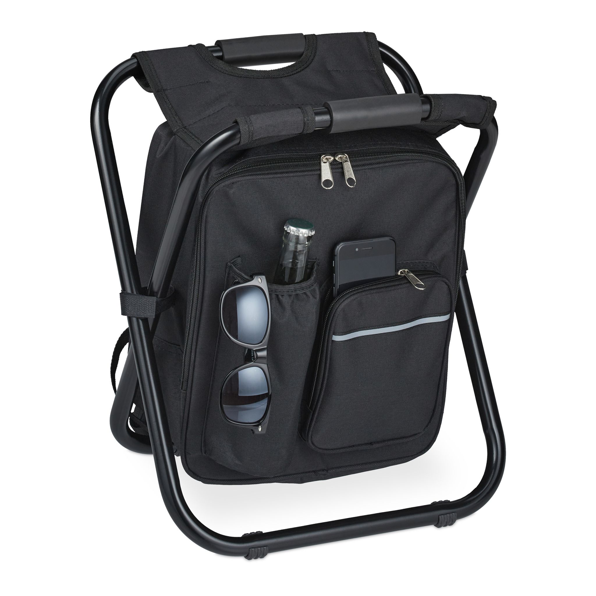 Klappbarer Campinghocker mit Tasche Schwarz