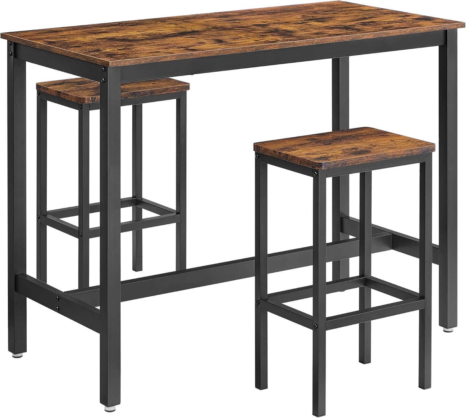 Bartisch-Set Industrial 3-teilig Vintagebraun Holz