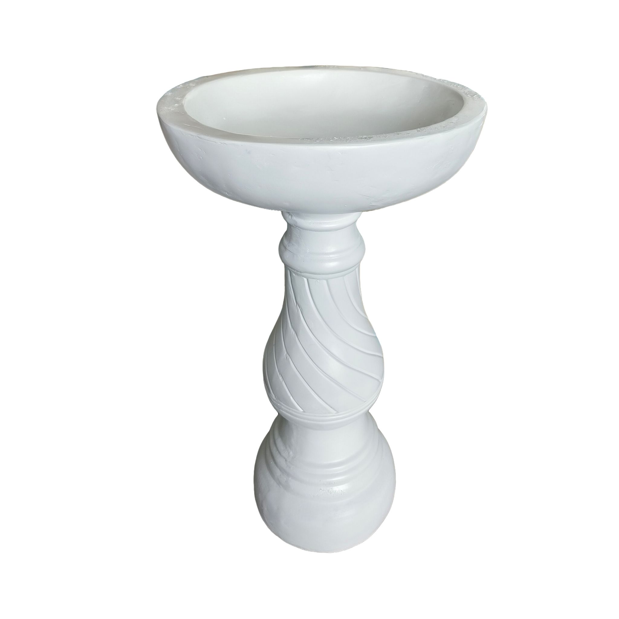 Vogeltränke auf Säule Weiss