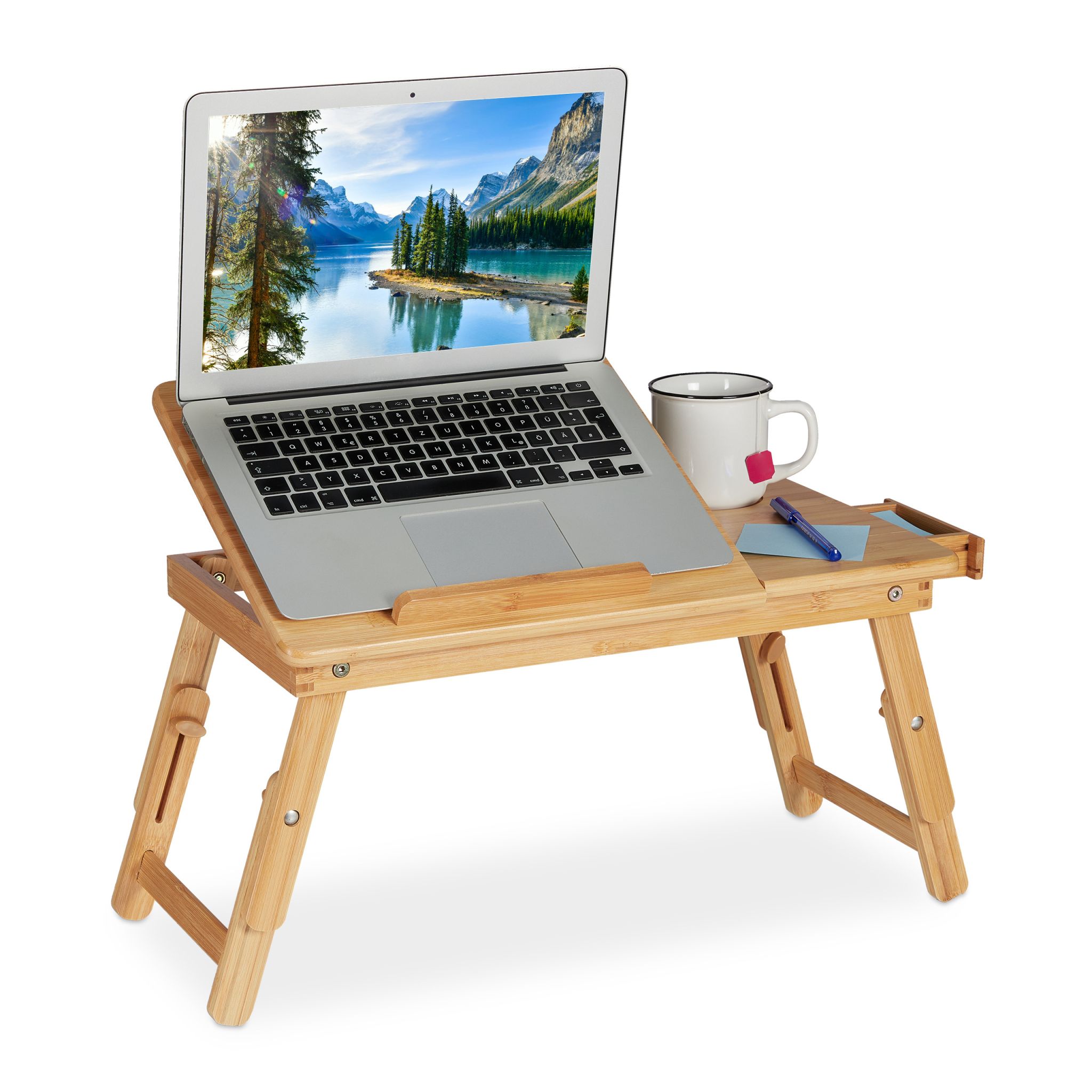 Klappbarer Laptoptisch Bambus Hellbraun