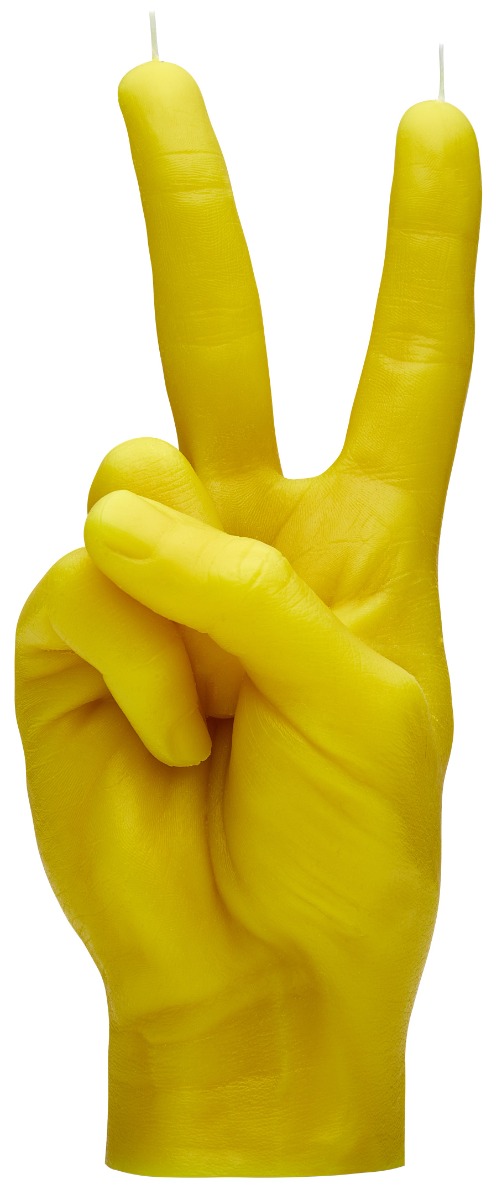 Kerze Peace Gelb