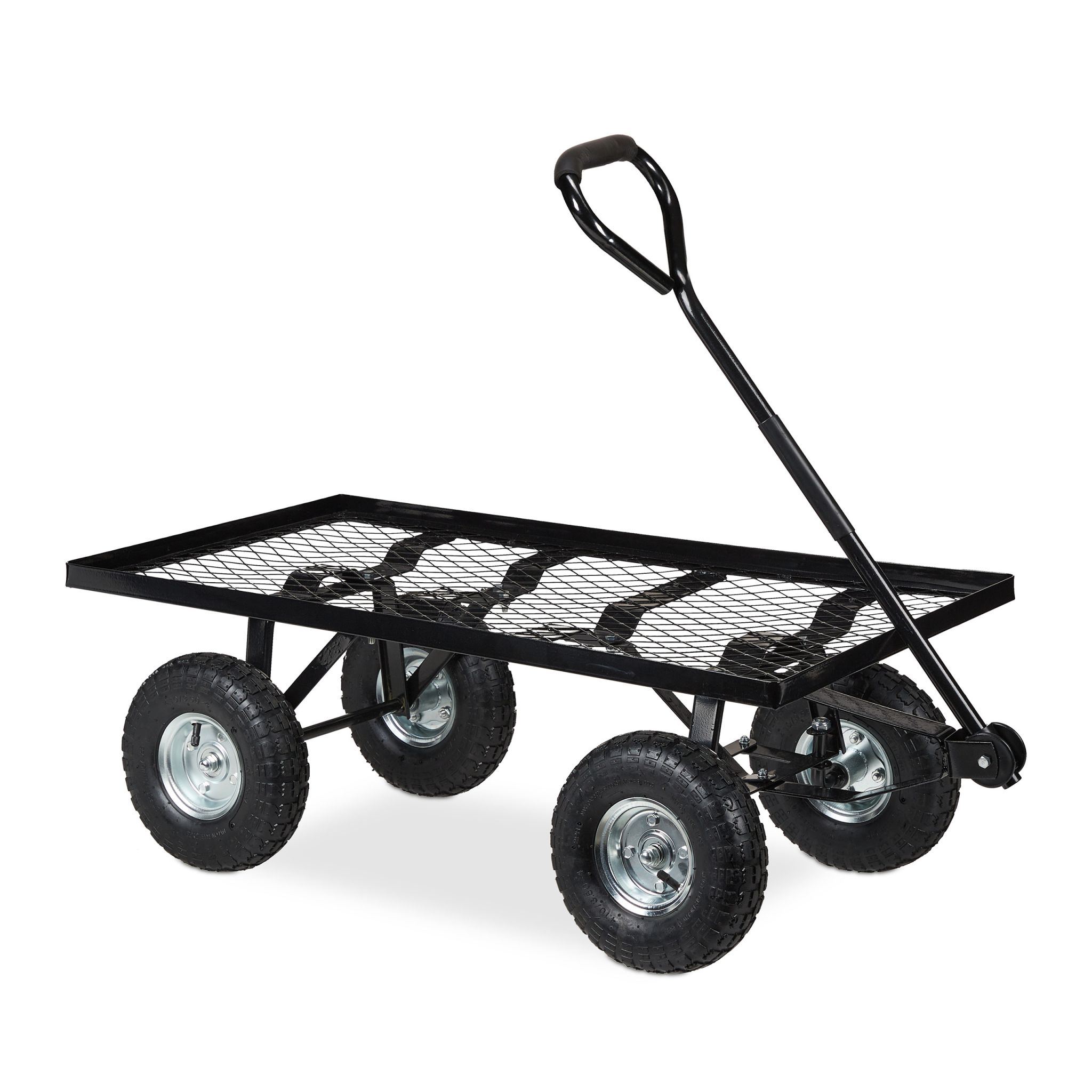 Flacher Handwagen Schwarz-Silber