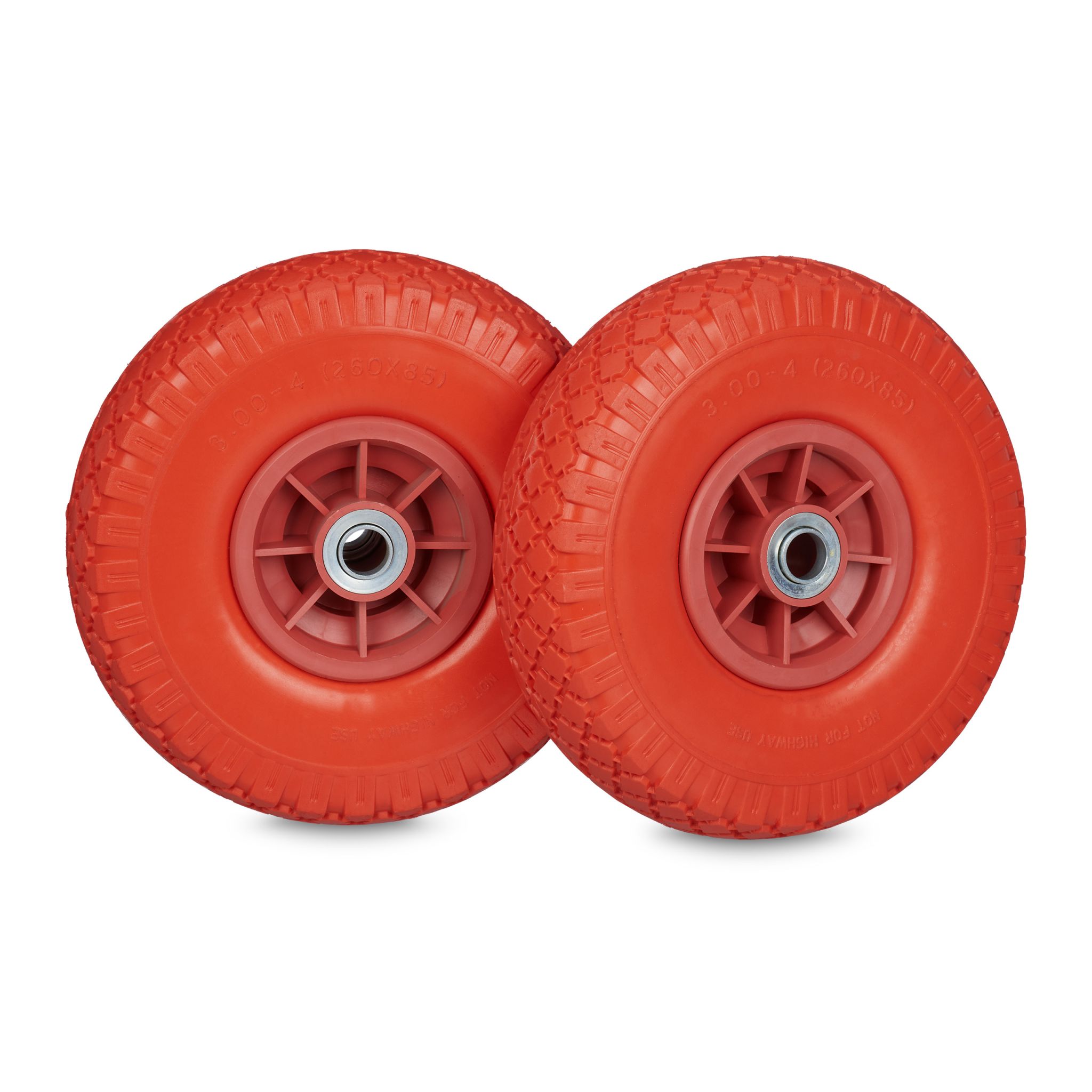 Sackkarrenrad 2er-Set PU 3.00-4 Rot