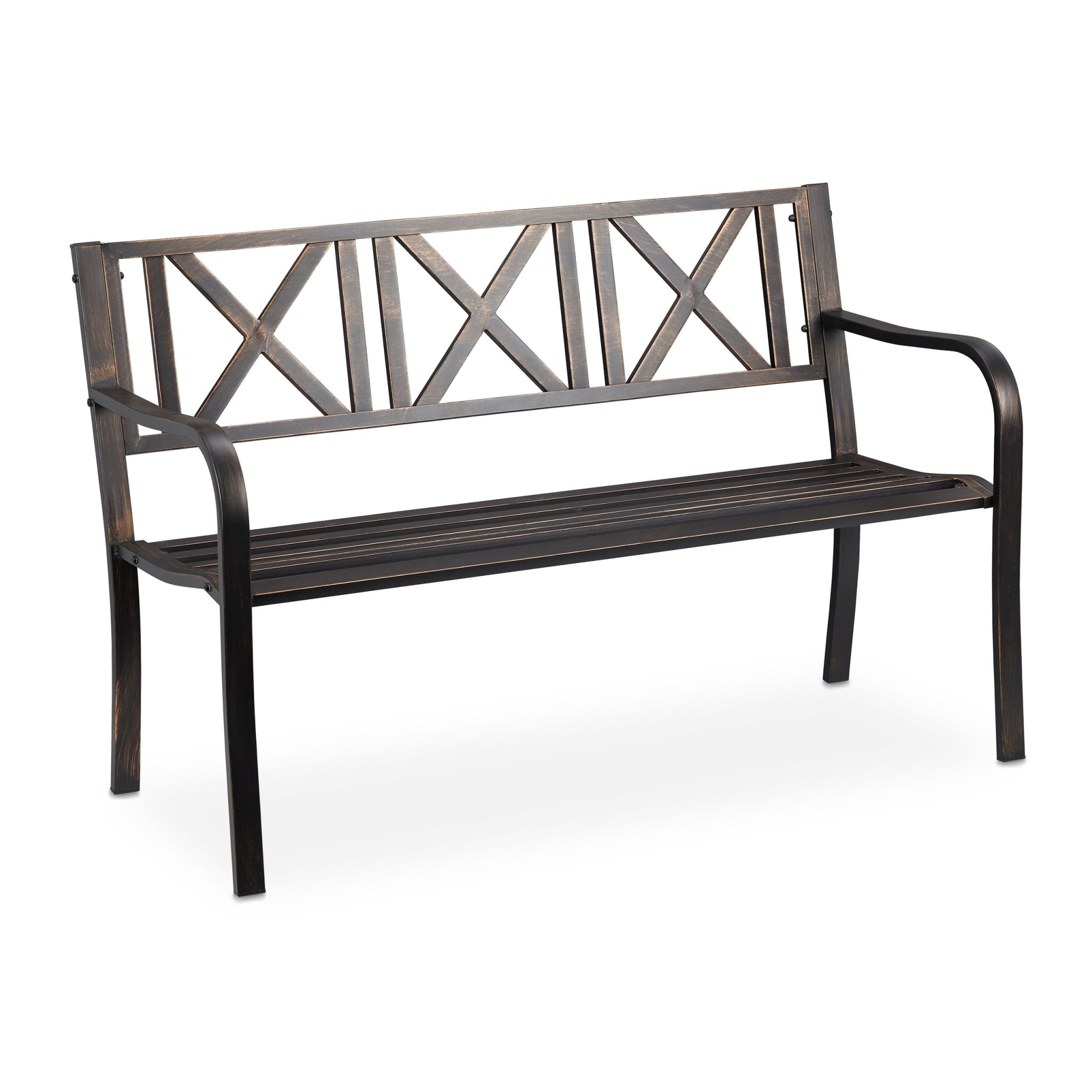 Gartenbank Metall Gold-Schwarz