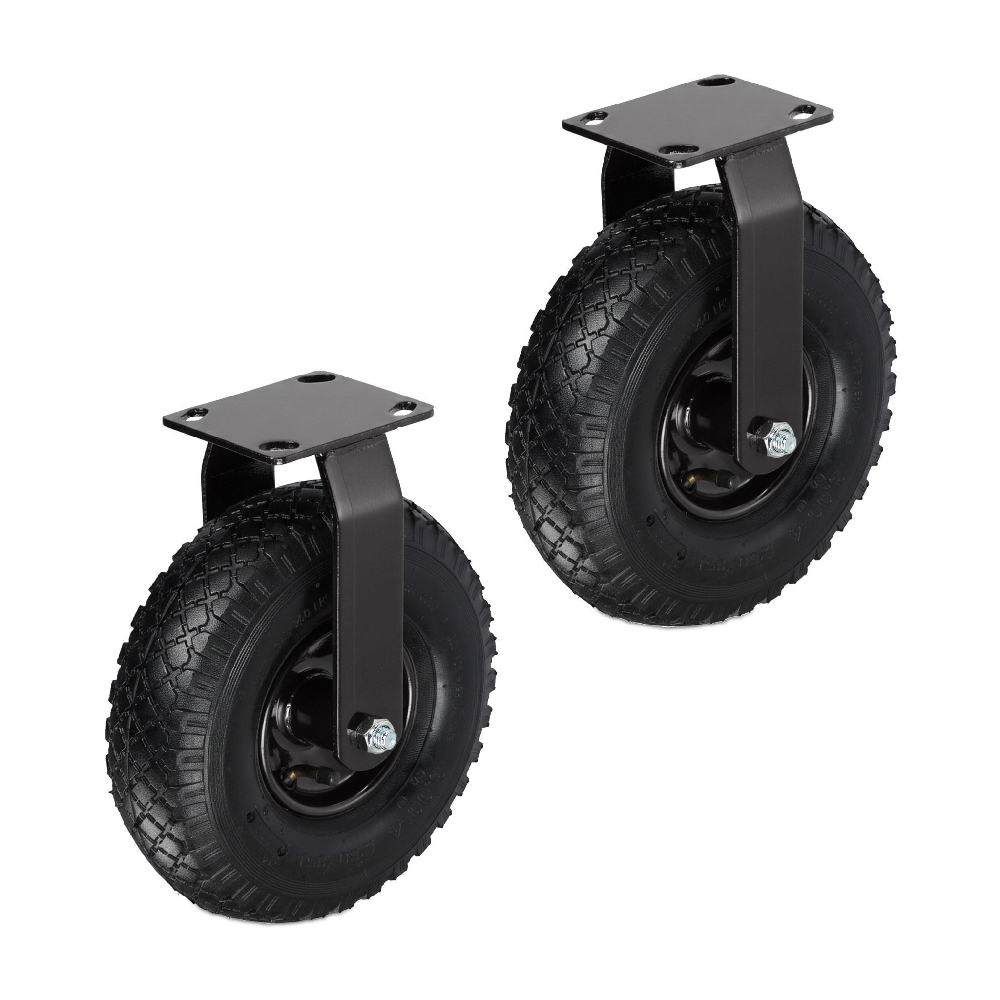 Bockrolle 3.00-4 2er-Set Schwarz