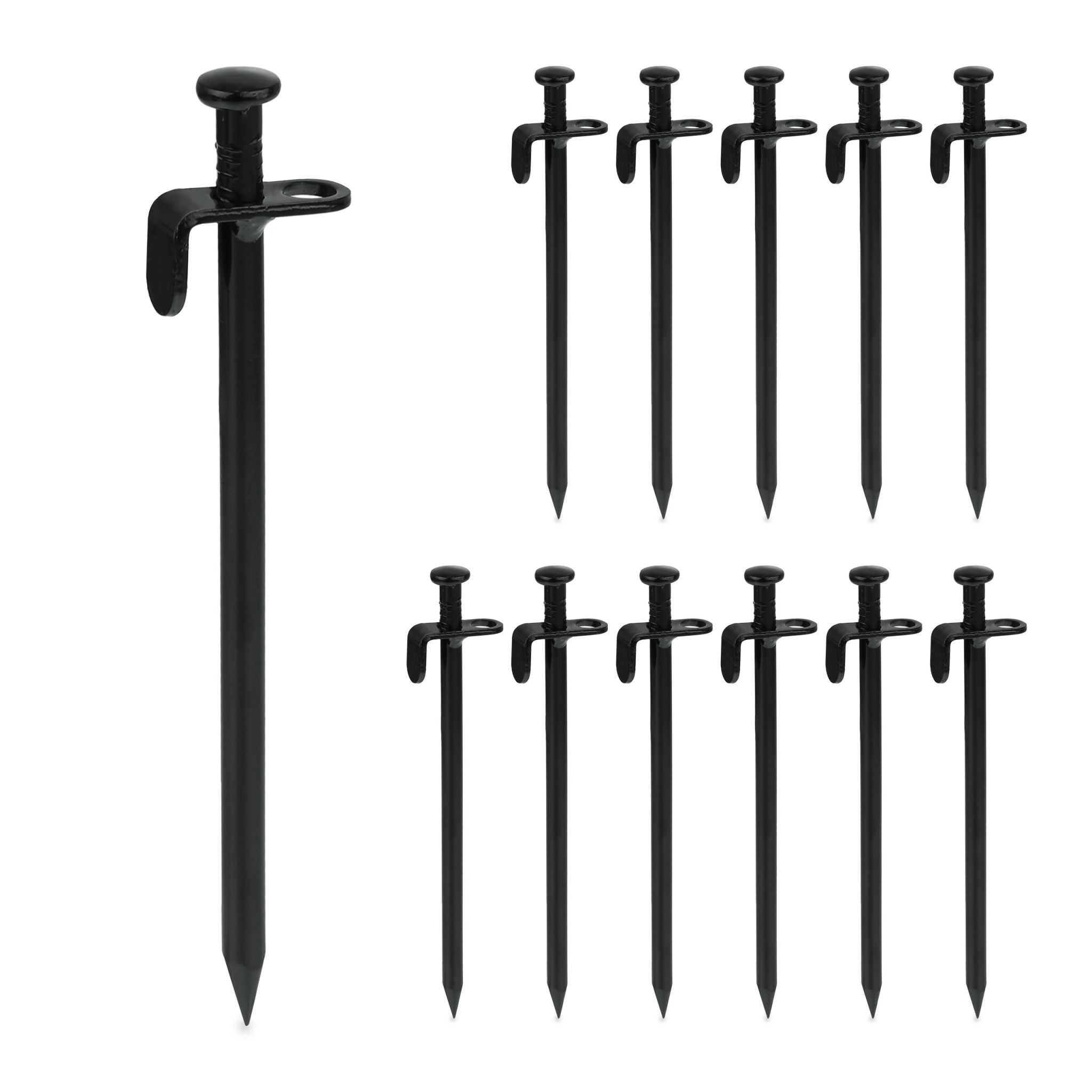 Felsbodenheringe 12er-Set Schwarz