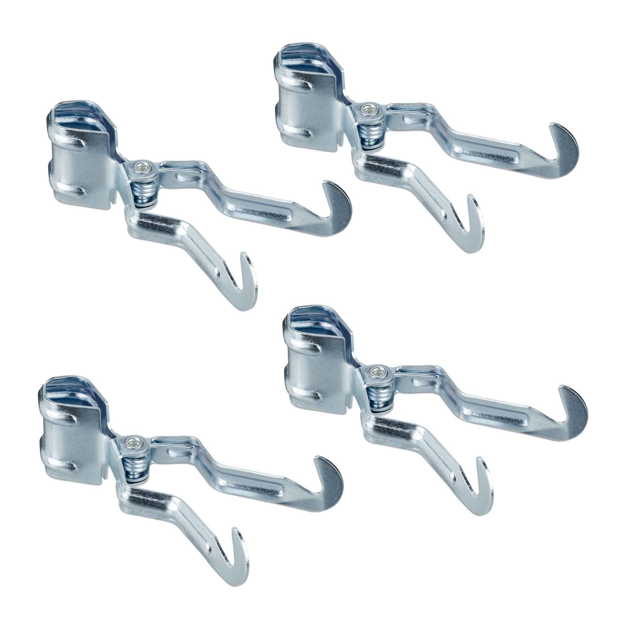 Klemmhaken Camping 4er-Set Silber