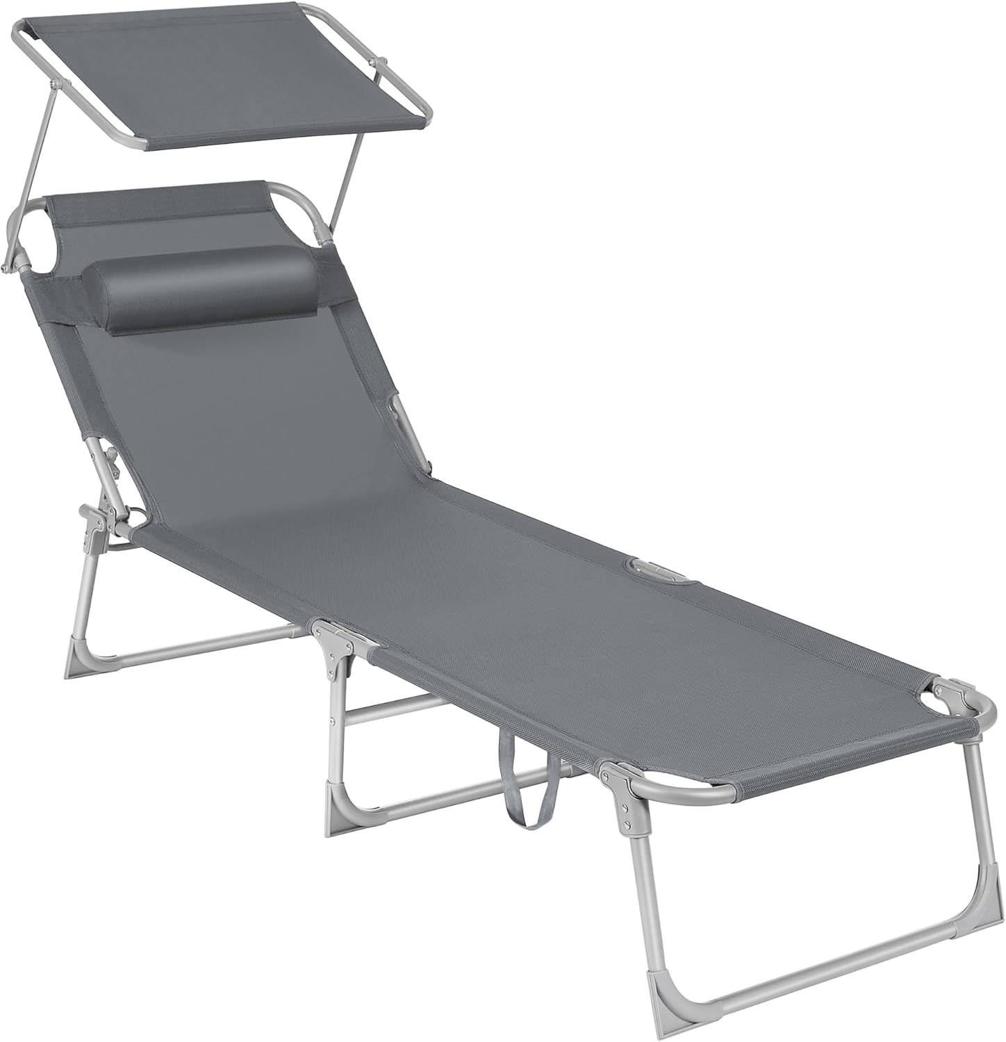 Sonnenliege klappbar 150kg dunkelgrau Stahl