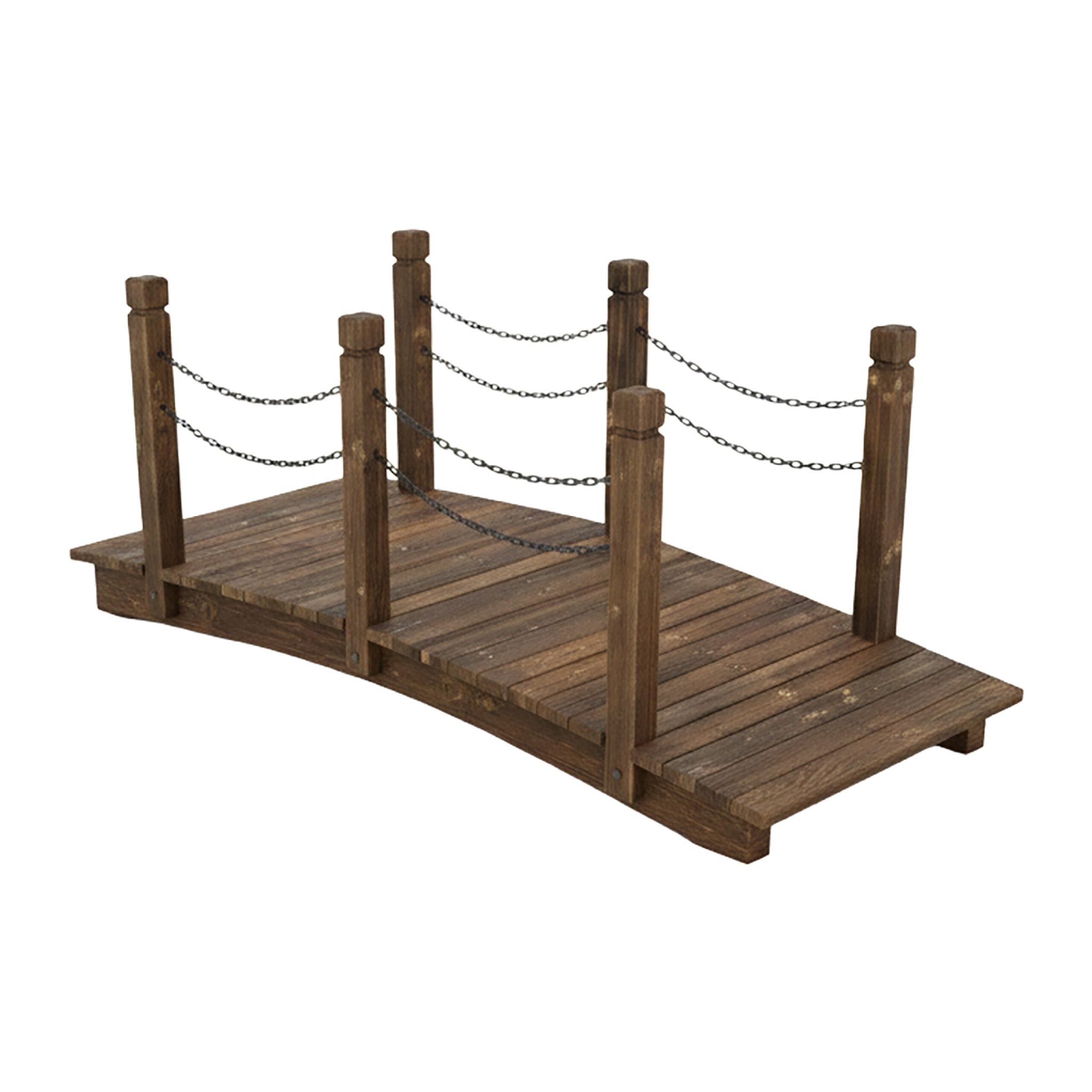 Garten Brücke mit Ketten Braun-Schwarz