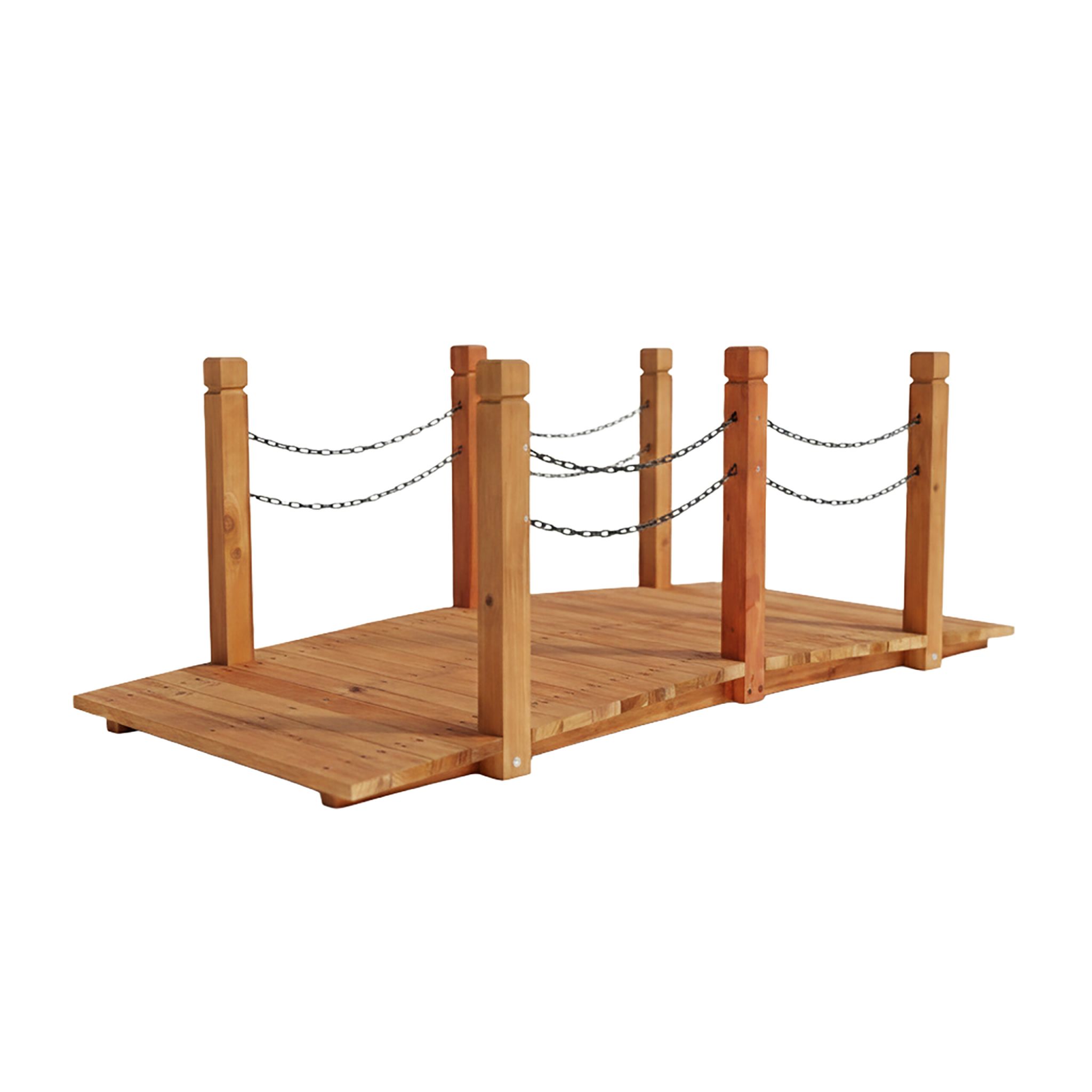 Garten Brücke mit Ketten Orange-Schwarz