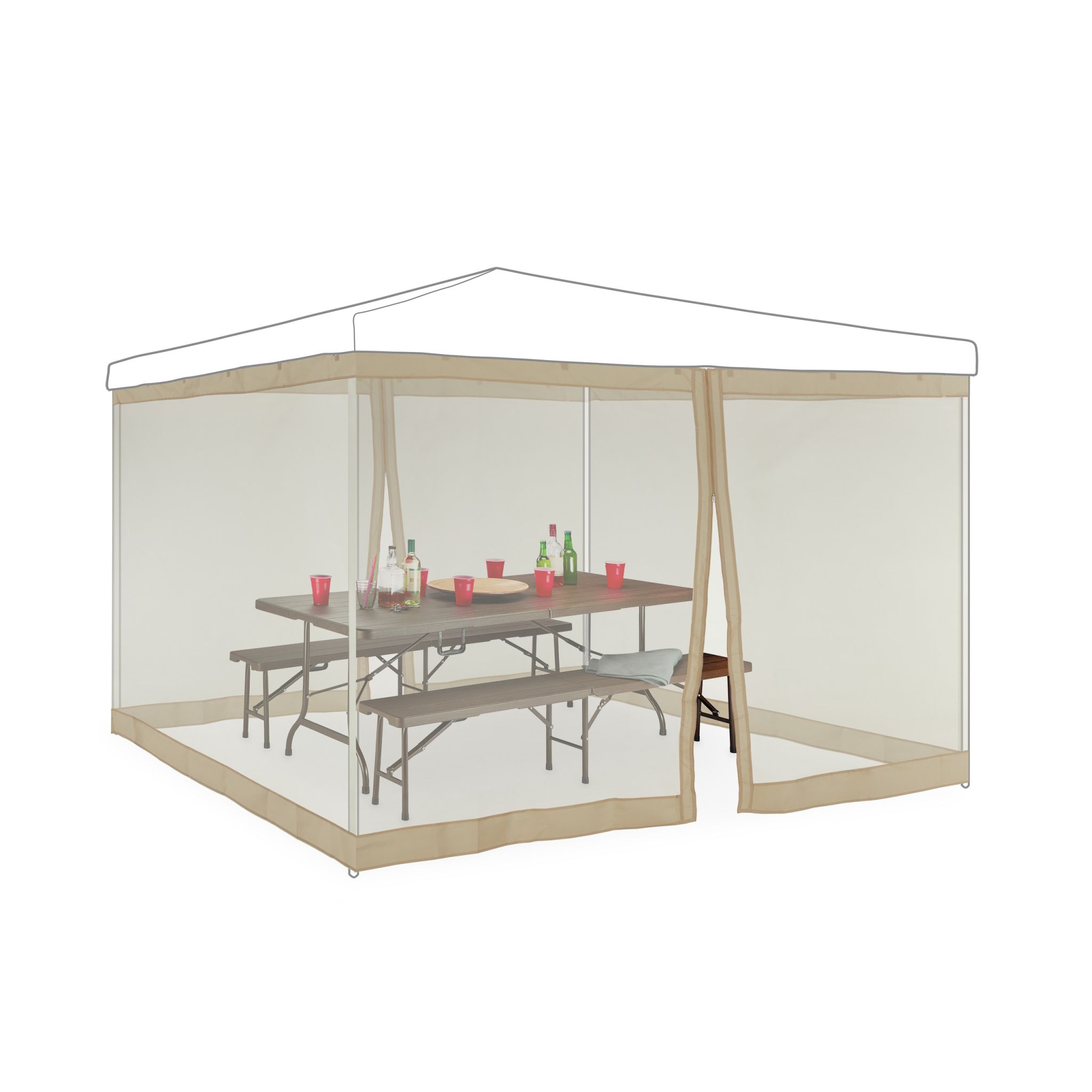 Moskitonetz für 3x3m Pavillon beige Beige