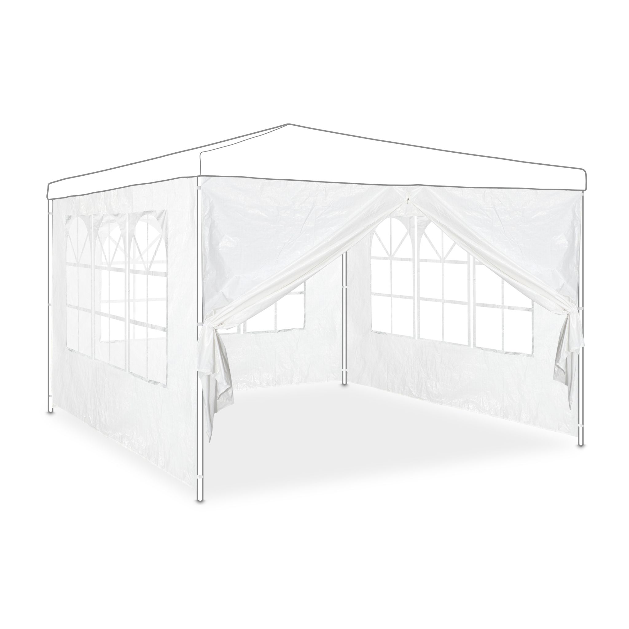 Pavillon Seitenwand 4er-Set Weiss-Transparent