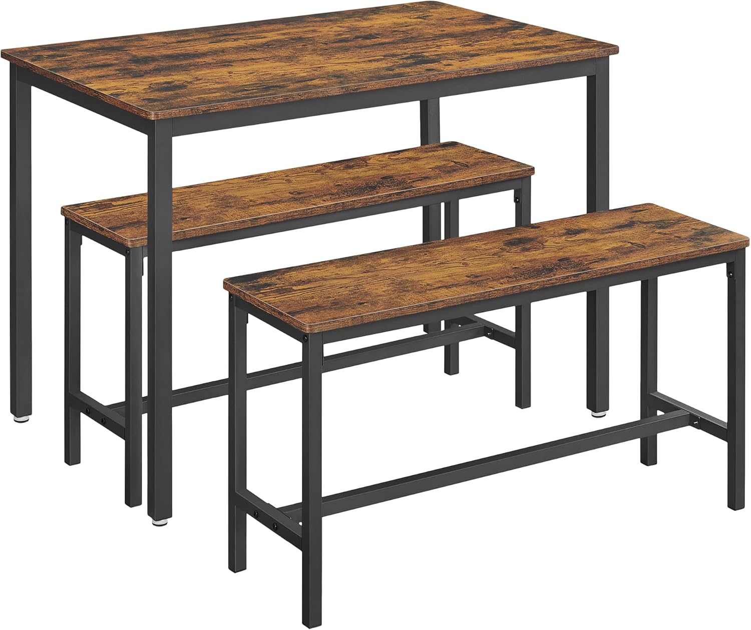 Esstisch-Set 3-teilig vintagebraun Stahl