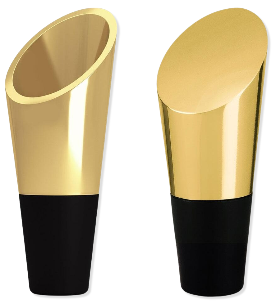 Weinausgiesser & Weinstopper 2er-Set Gold