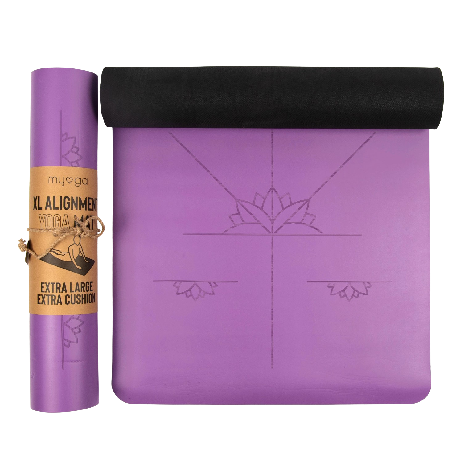 Ausrichtungs Yogamatte Extra Gross Violett