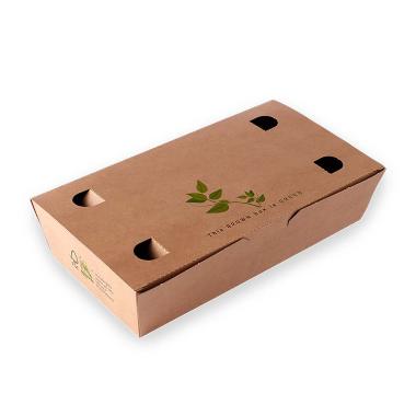 Pap Pølseæske m. låg Brun FSC 154 x 88 x 54 mm - 85 stk/pk