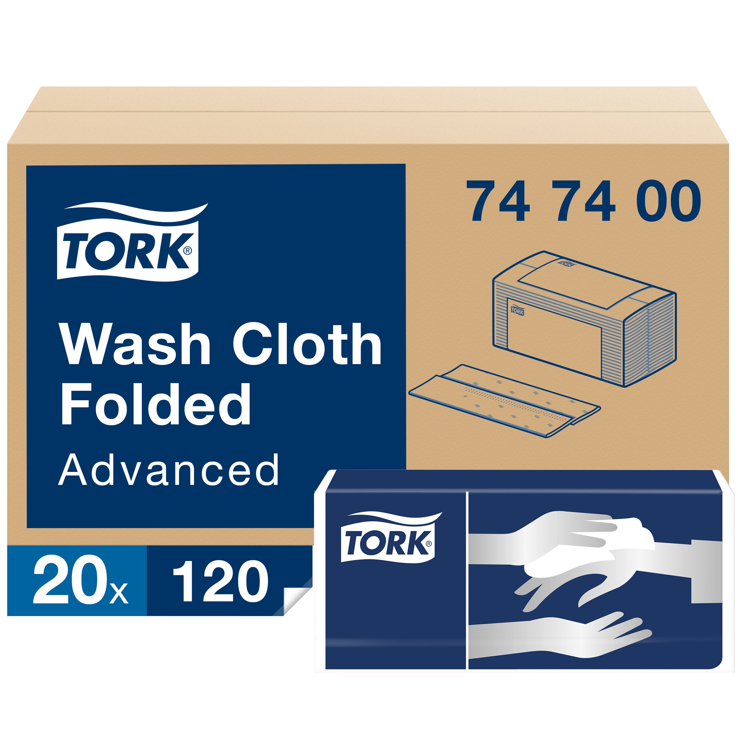 Tork Vaskeklud Advanced 4-lag - 20 pk x 120 stk/krt