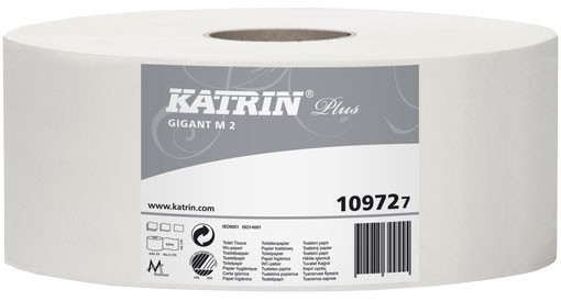 Katrin Plus Jumbotoiletpapir M 2-lags - 6 Rl/krt.