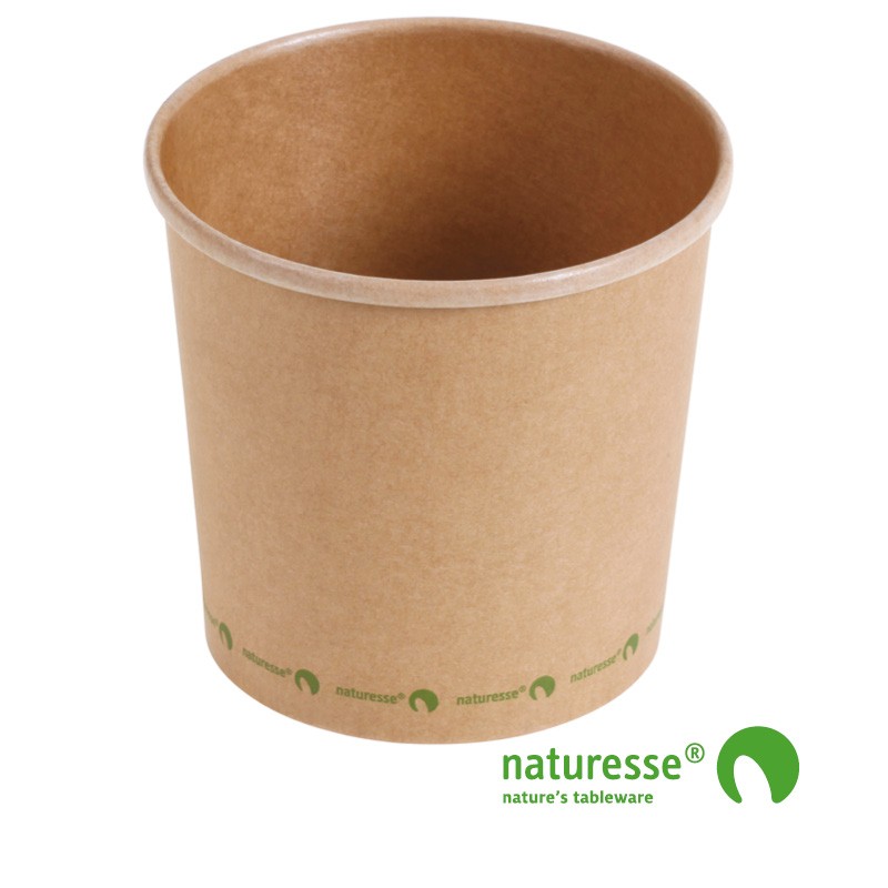 Karton Suppebæger PLA Coated 750 ml Brun - 25 stk/pk