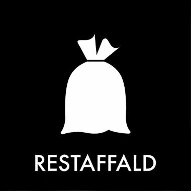 Piktogram til affaldssortering 12 x 12 cm restaffald - 1 stk