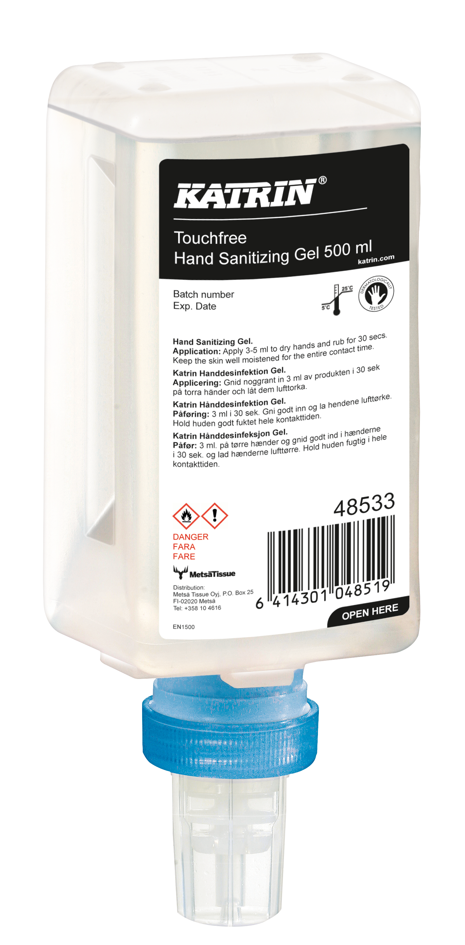 Katrin Hånddesinfektionsgel til Touchfree - 500 ml