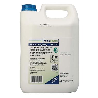 Prime Source Mild Sanitetsrengøring Alkalisk svanemærket u/Farve/Parfume - 5 L