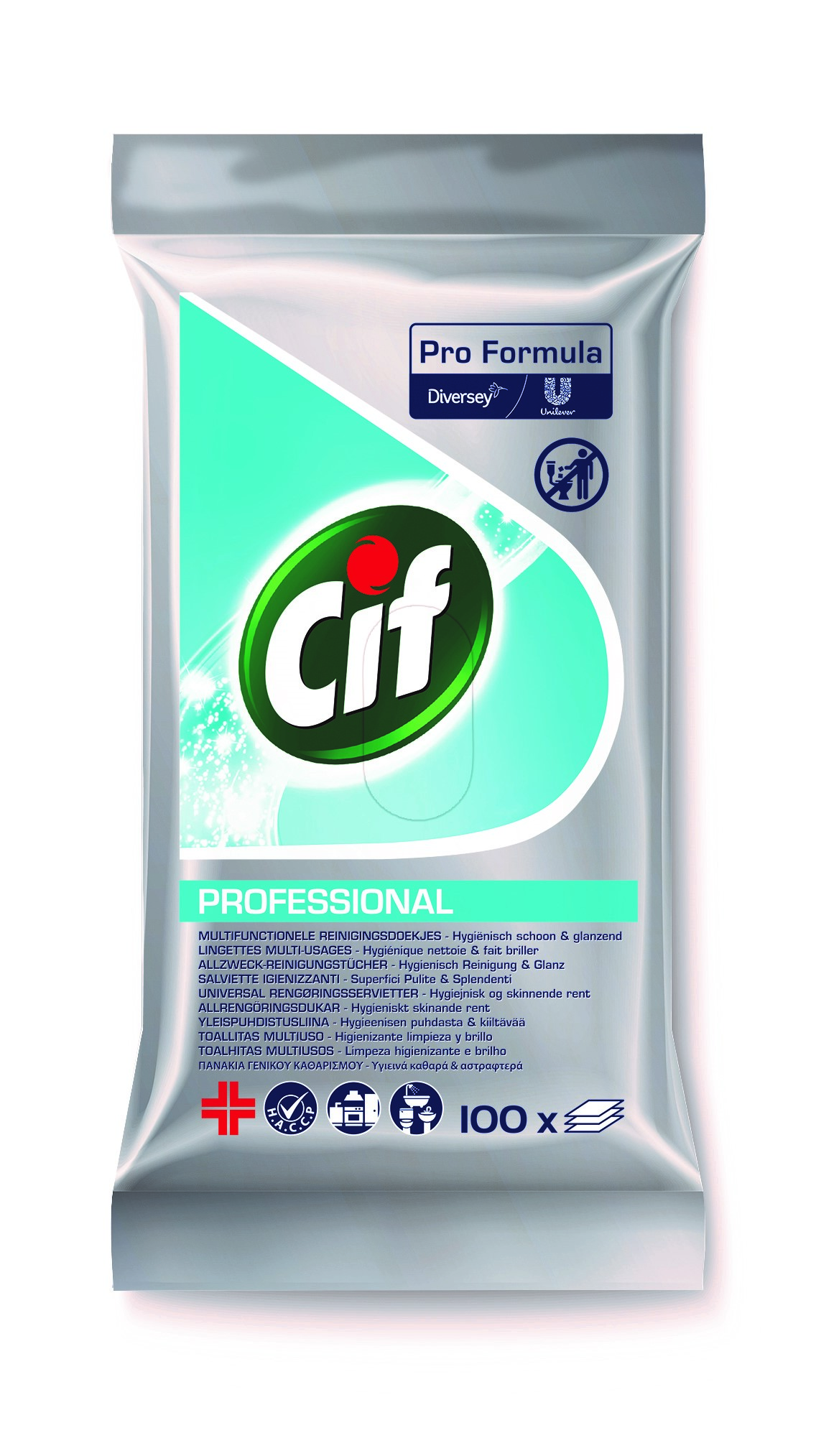 Cif Professional Multipurpose Wipes - 100 stk/pk.