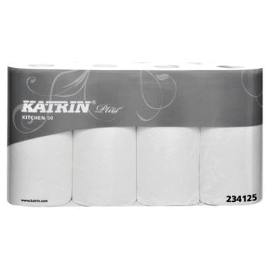 Katrin Køkkenrulle plus 2 lag 18 m, Hvid - 8 pk x 4 rl/krt.