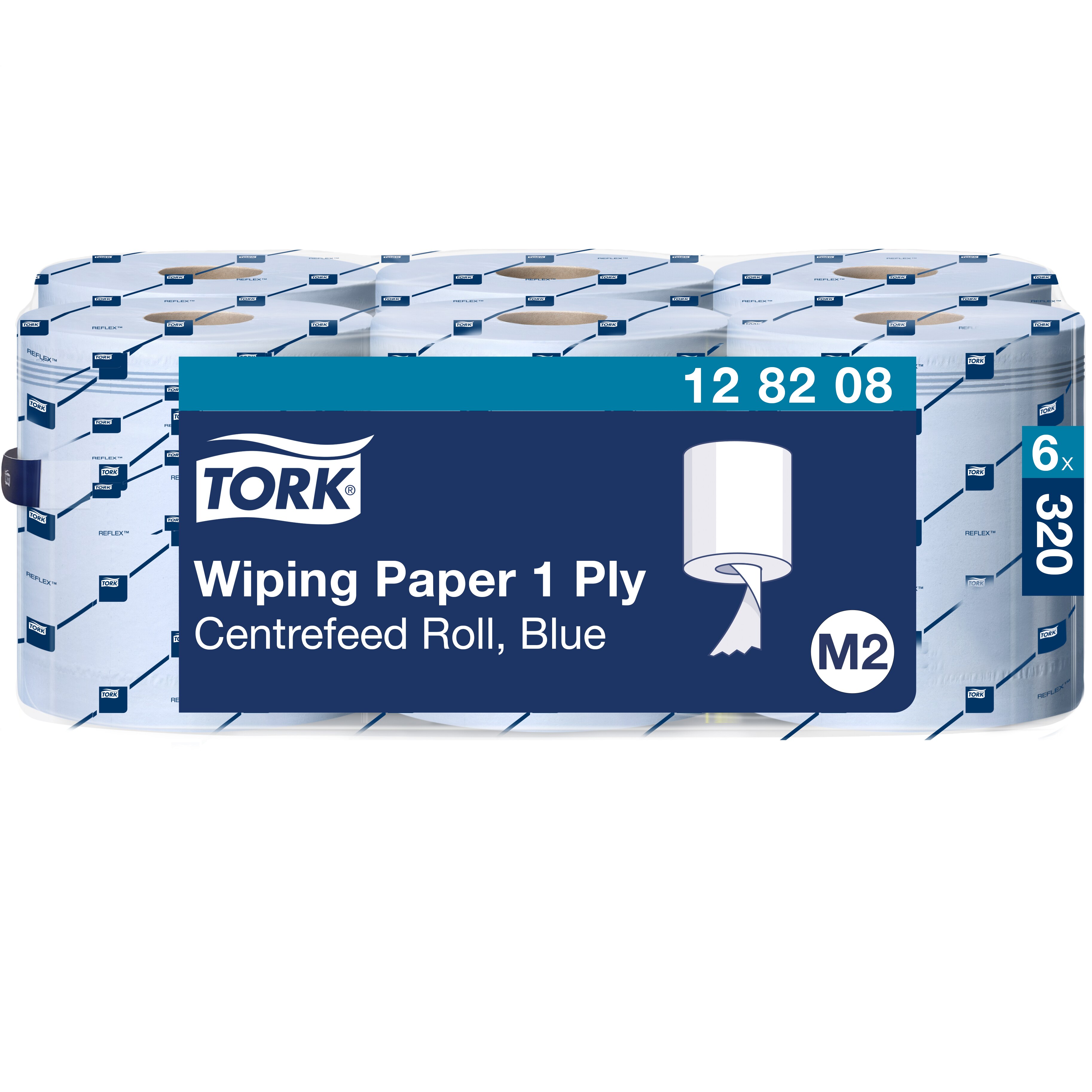 Tork M2 Aftørringspapir Standard, Blå - 6 rl/krt