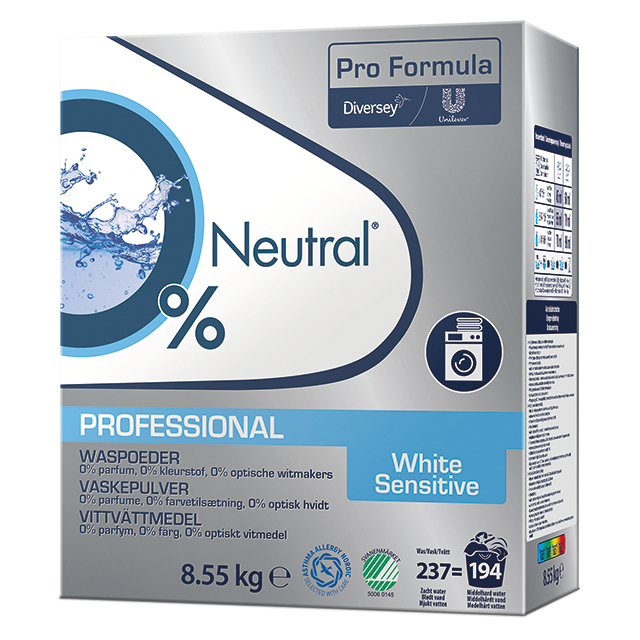 Neutral Professional Hvid Sensitive Vaskepulver - 8.55 kg/pk