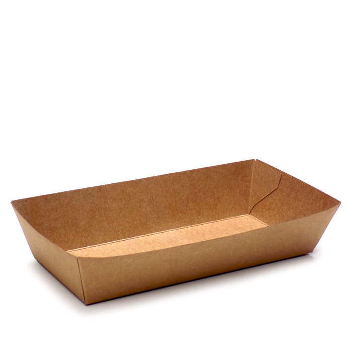 Pap Pommes Frites Bakke Brun 22.5 x 14 cm - 125 stk/pk
